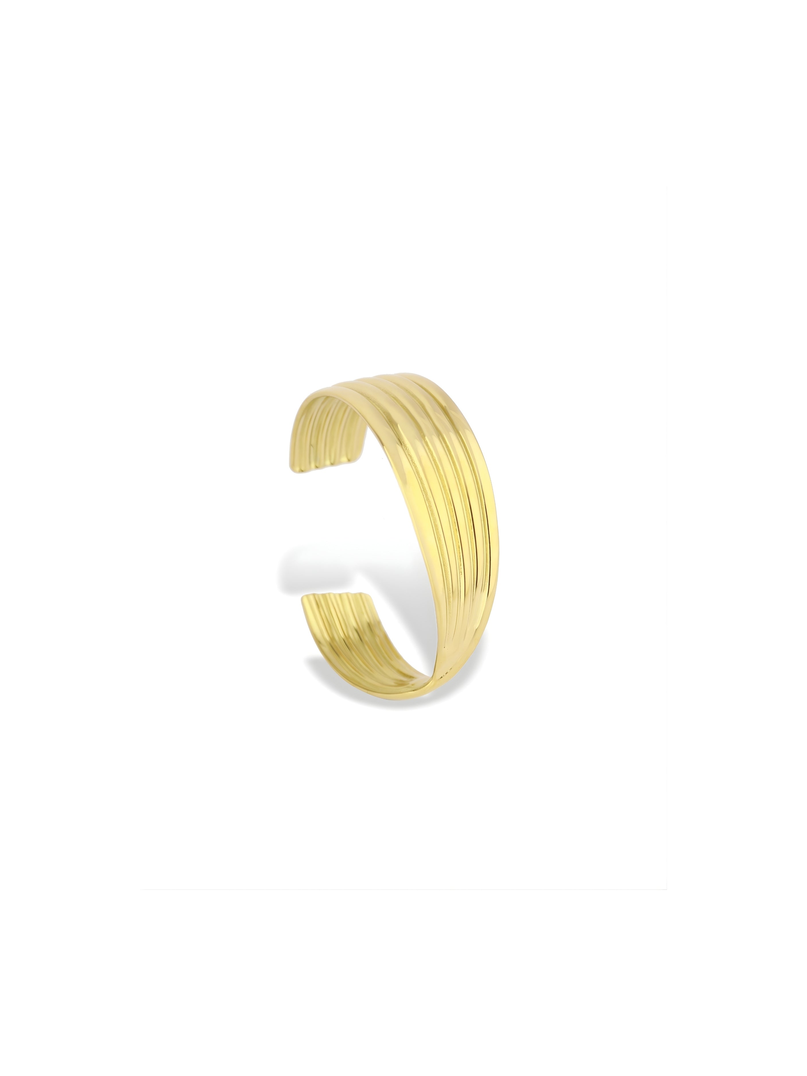Luxury Minimalist Gold Statement Bangle with High Shine