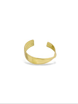 Luxury Minimalist Gold Statement Bangle with High Shine