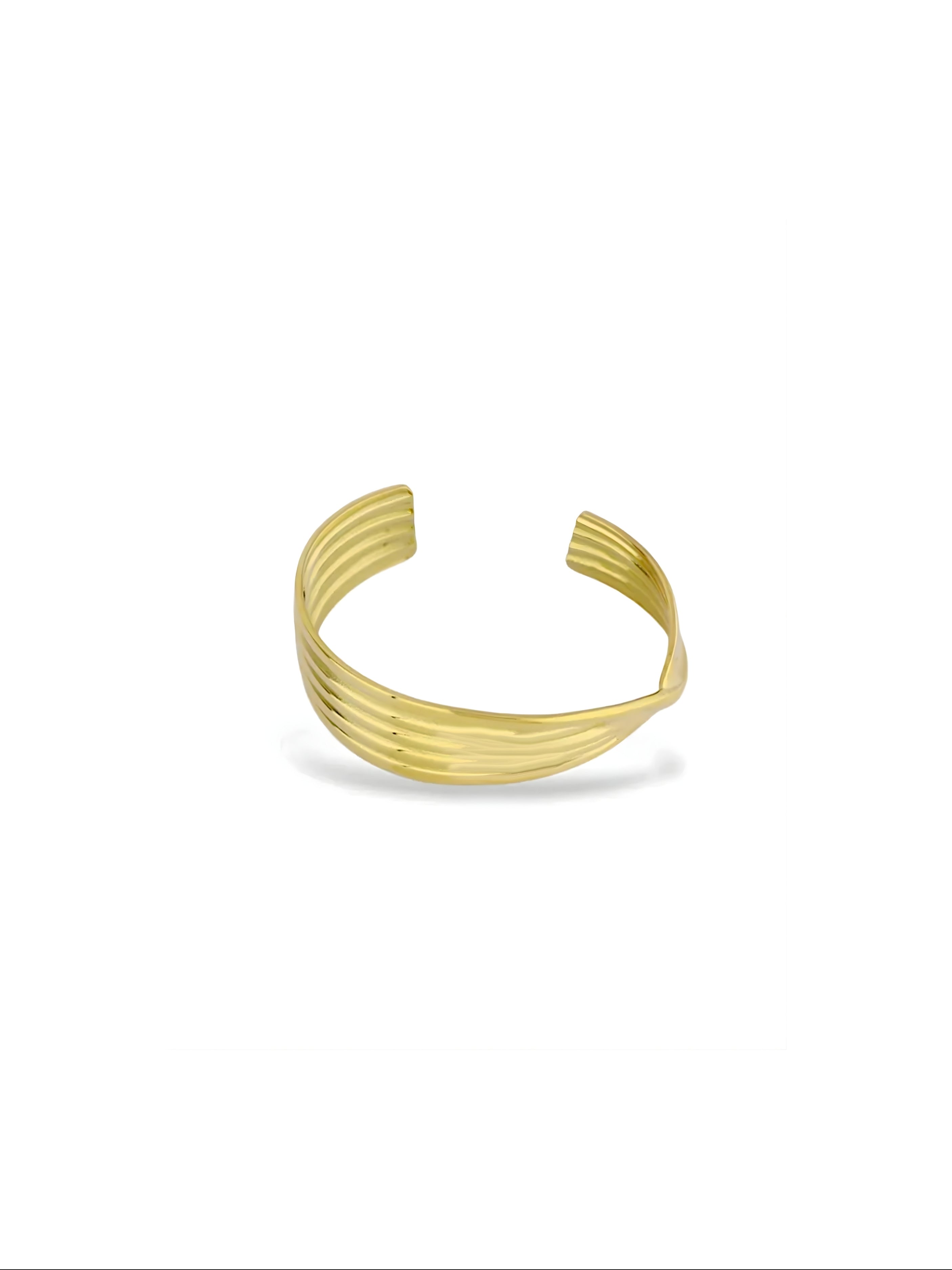Luxury Minimalist Gold Statement Bangle with High Shine