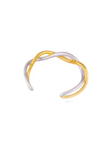 Elegant Lariat Loop Cuff with Gold and Silver Twists