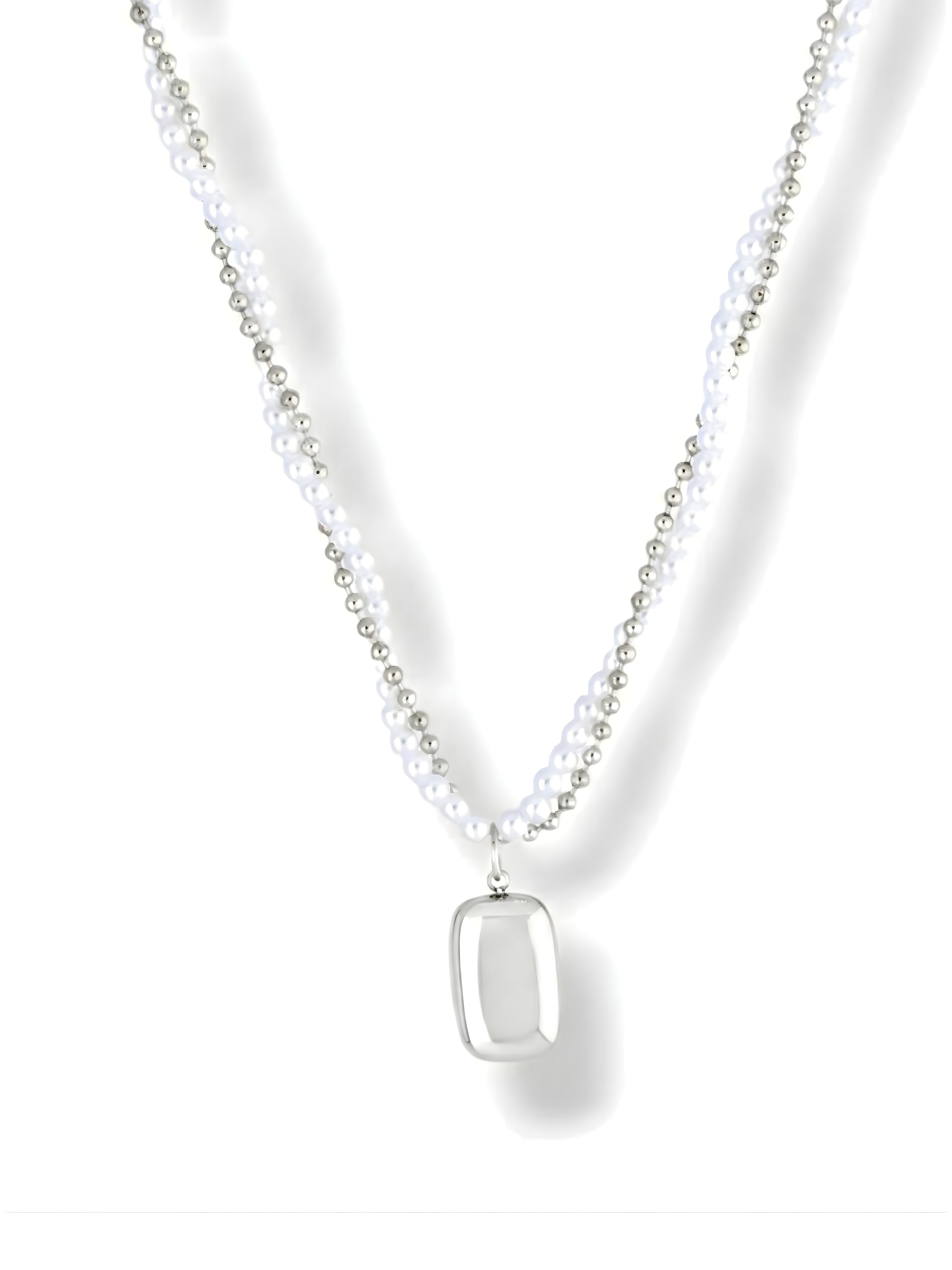 Layered Chain Necklace with Pearl