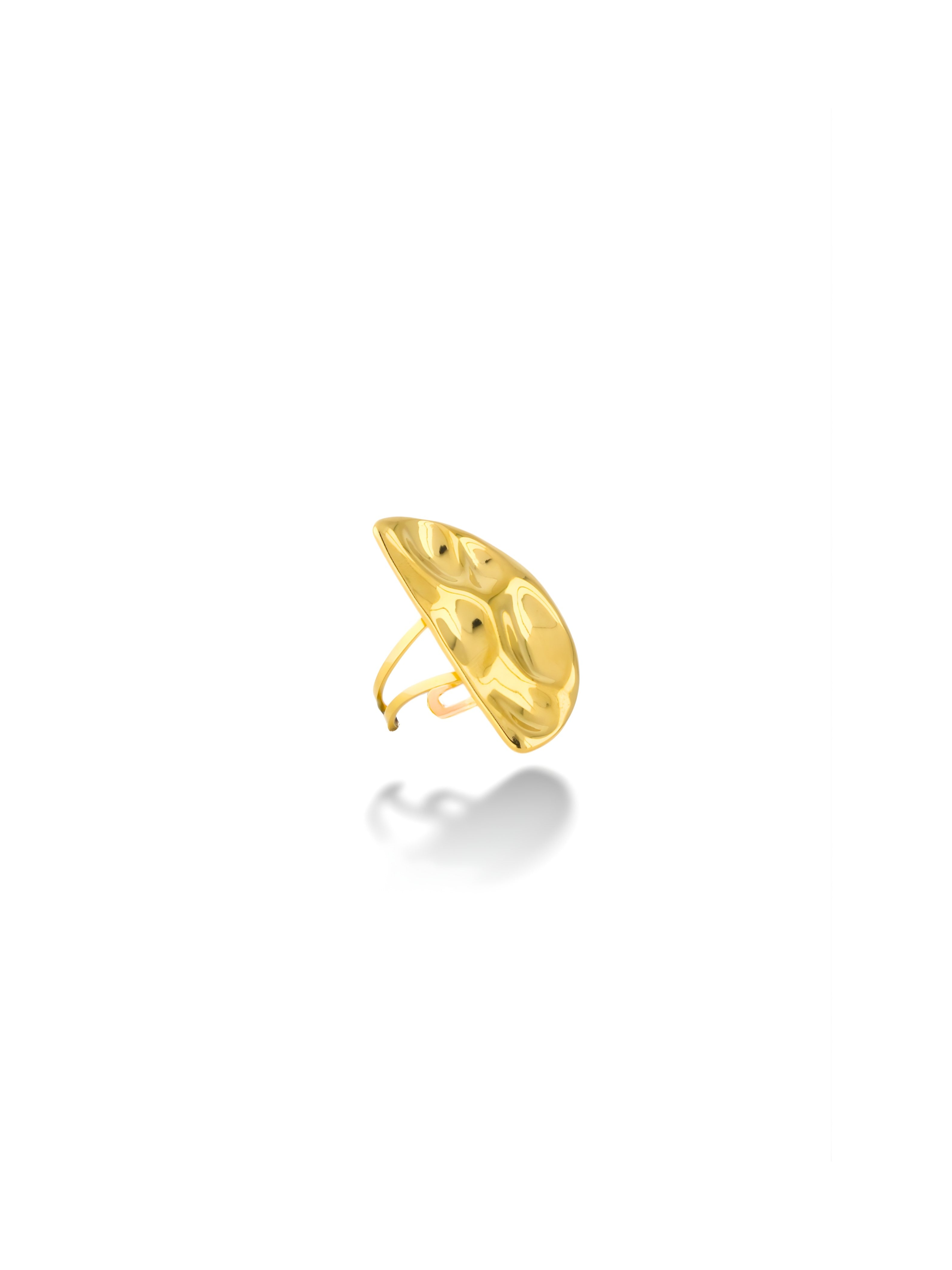 Modern Gold Wavy Adjustable Open Ring