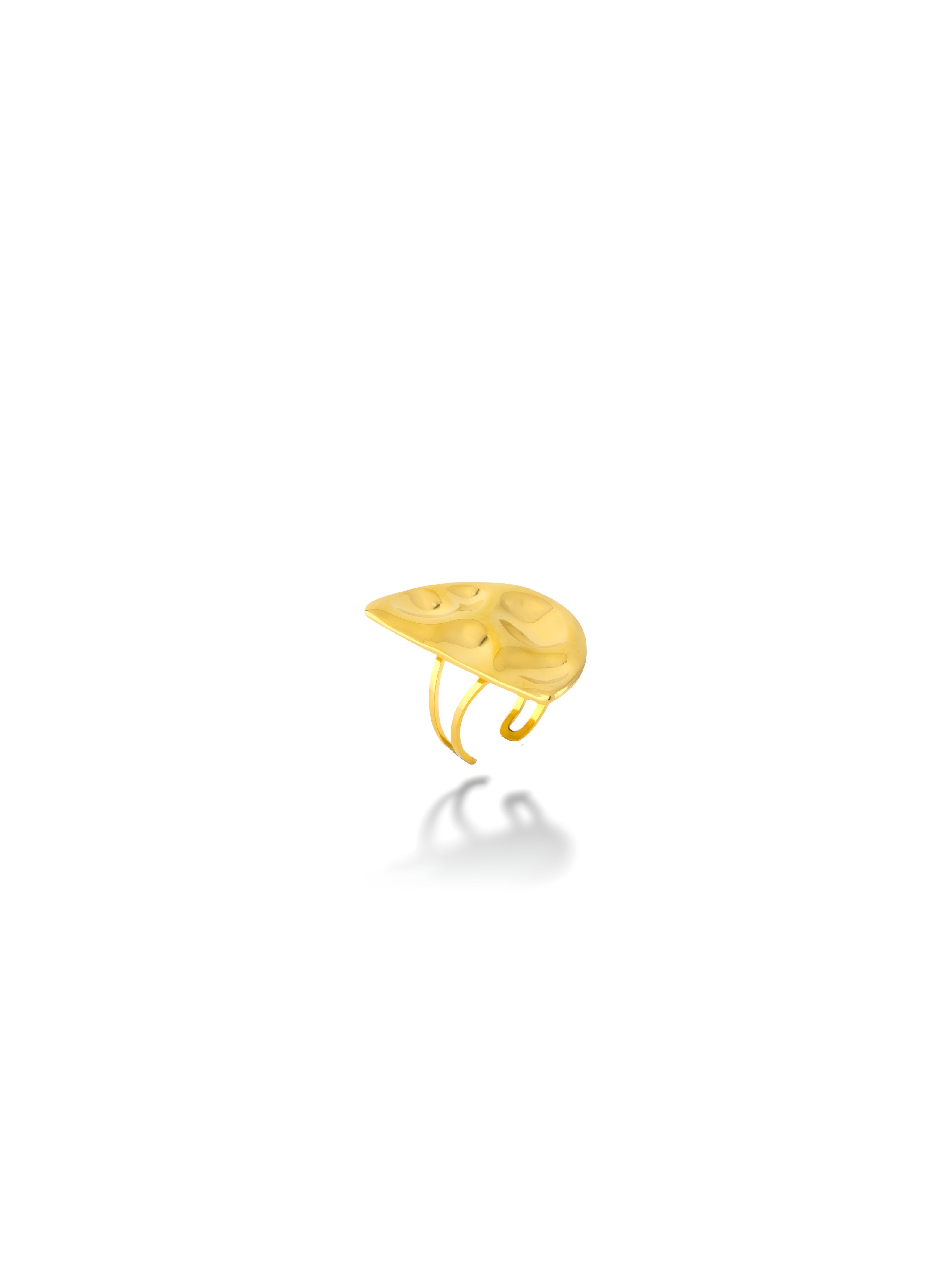 Modern Gold Wavy Adjustable Open Ring
