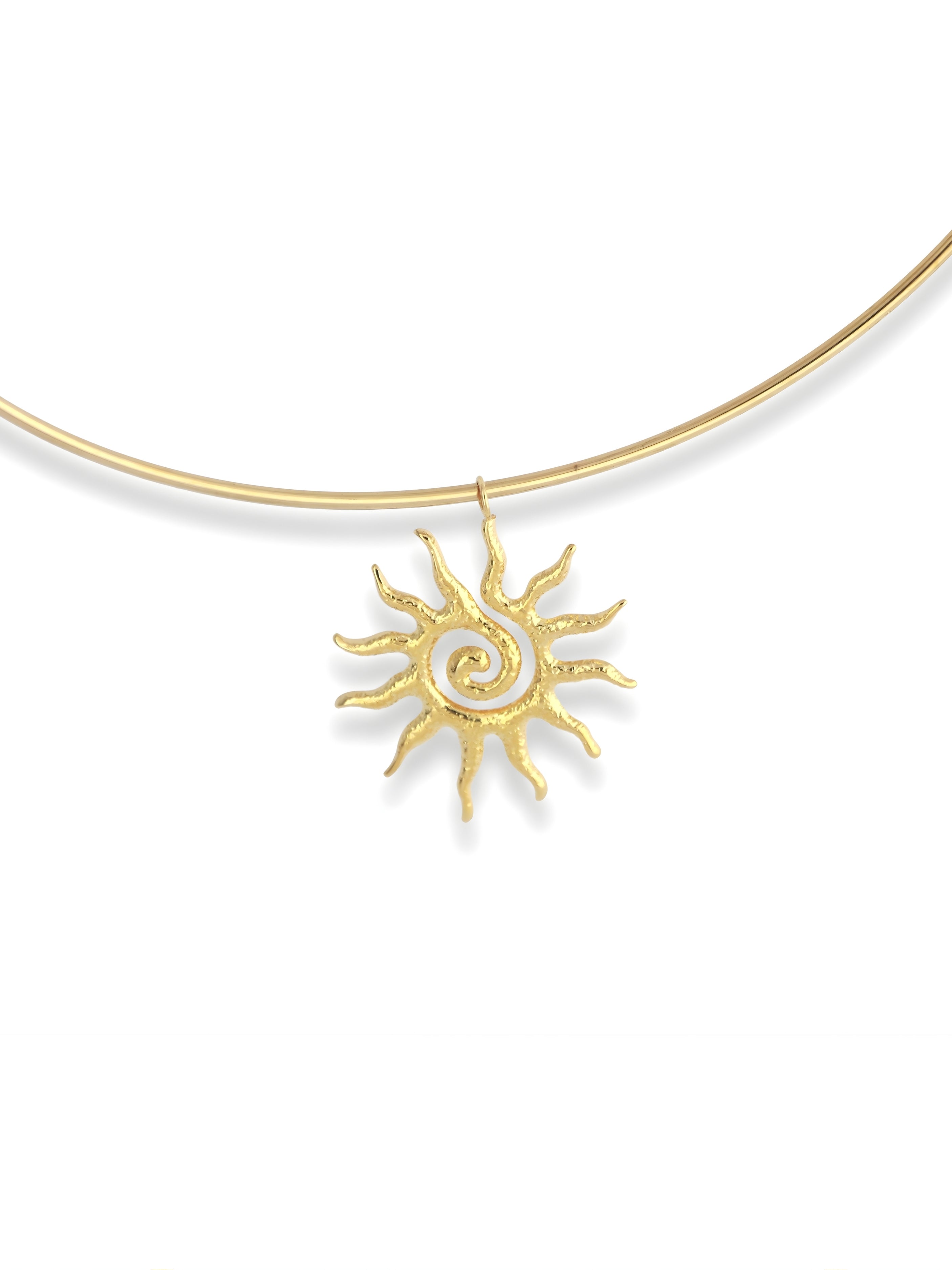 Spiral Sun Pendant Choker