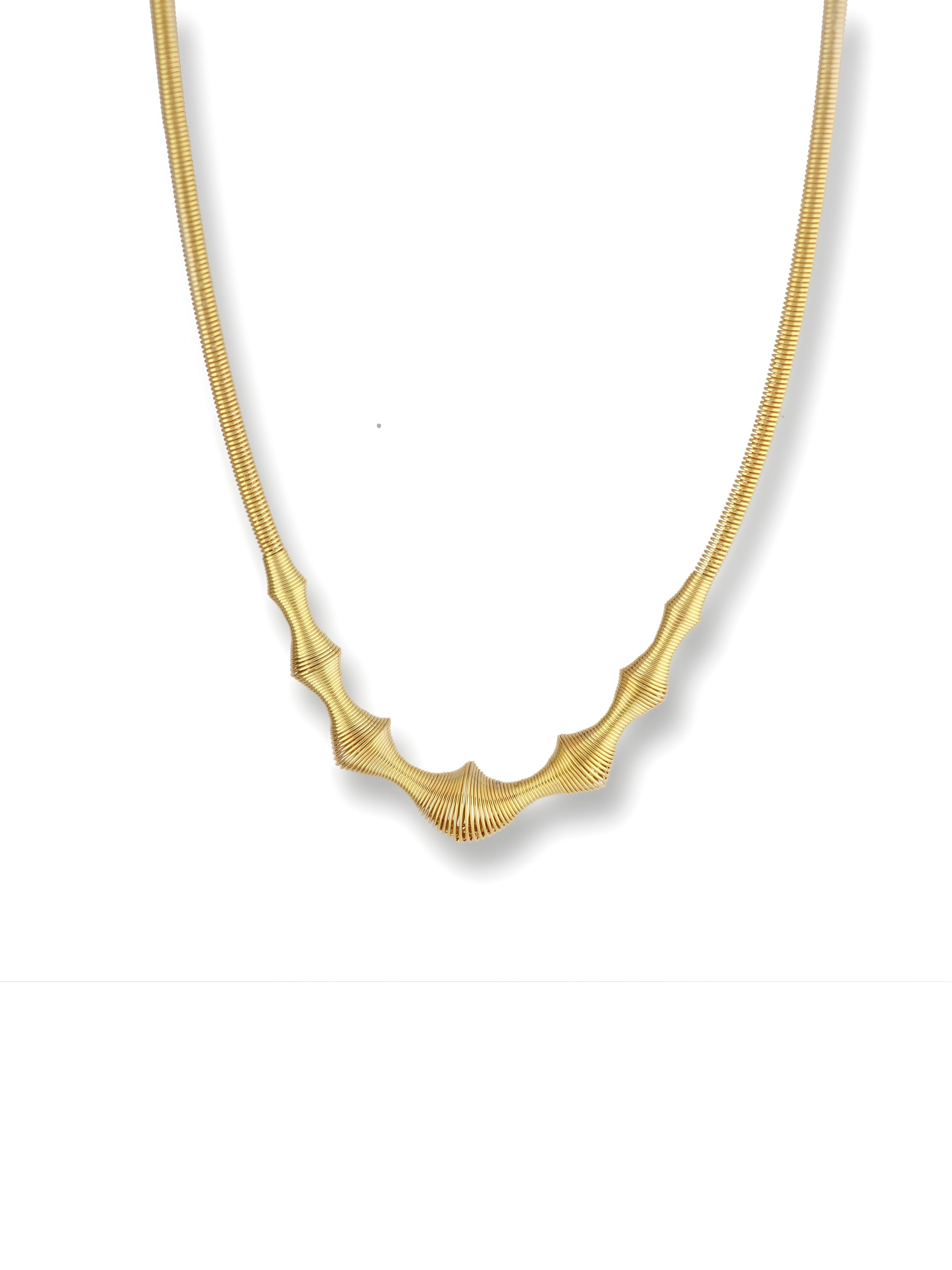 Undulating Ribbed Choker Necklace