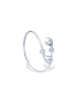 Elegant Halo Knot Open Cuff Bangle with Sparkles