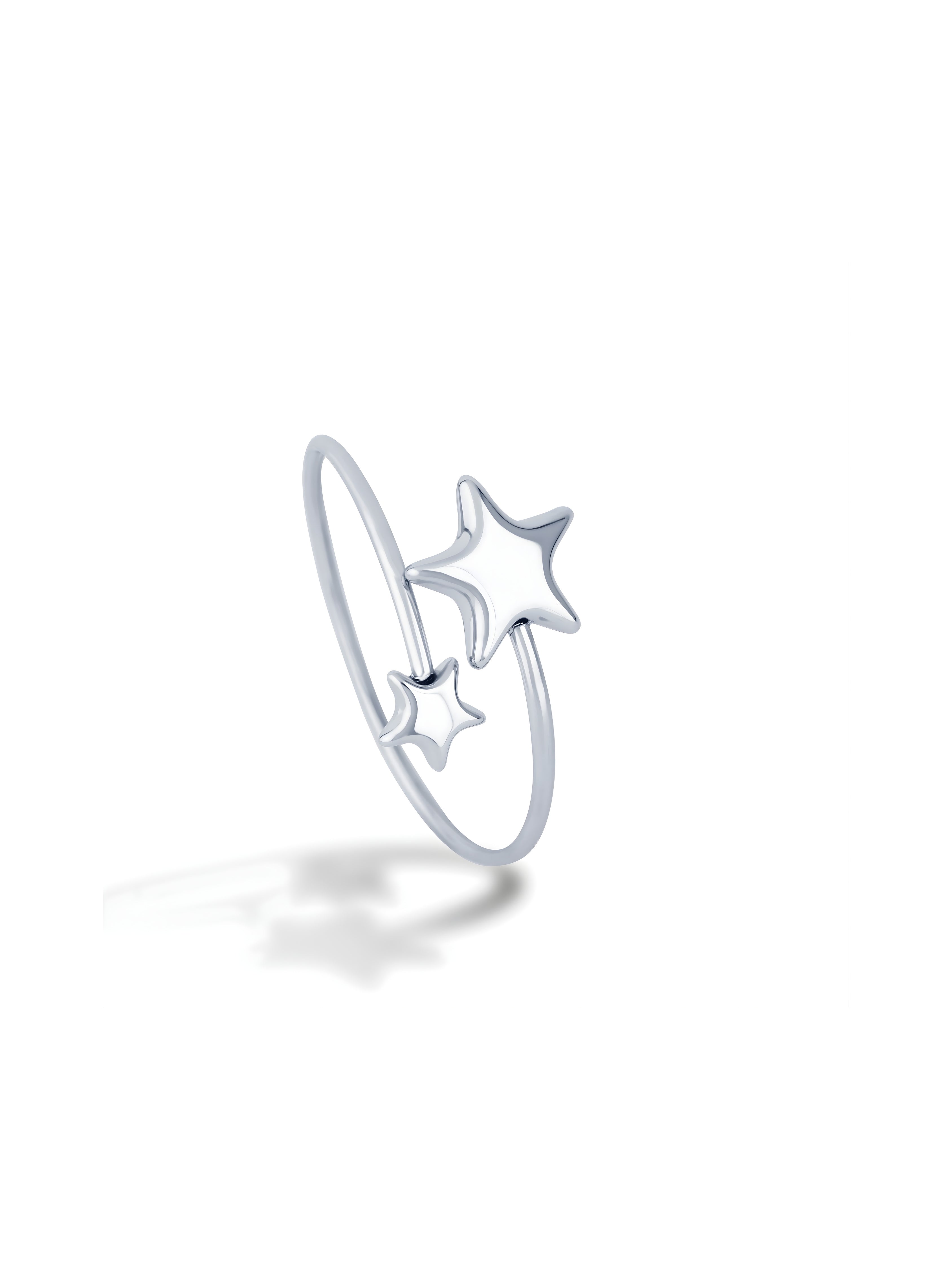 ElegantStarlit Loop Adjustable Bangle Twin Star Design