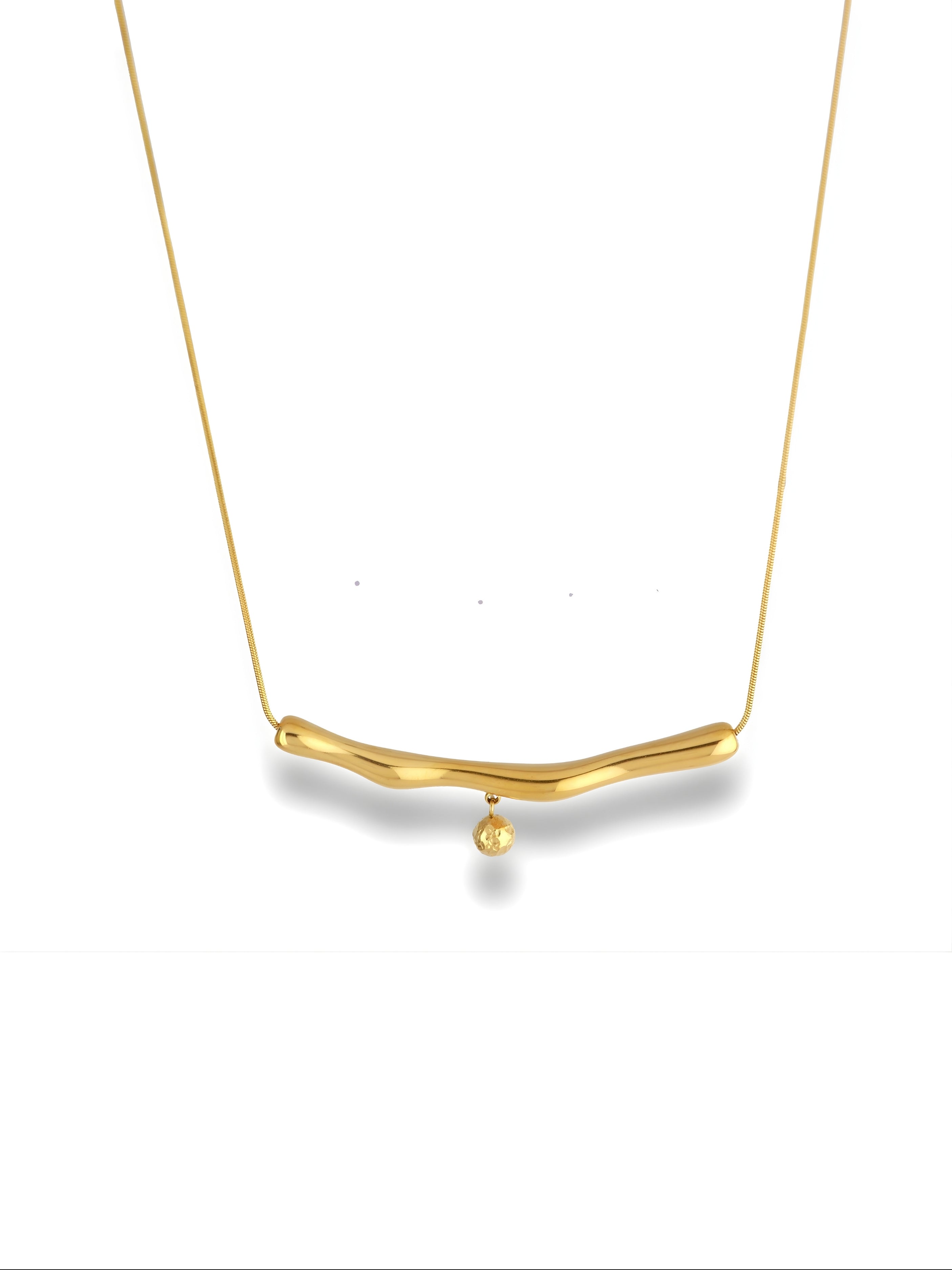 Curved Bar Pendant Necklace
