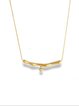 Curved Bar Pendant Necklace