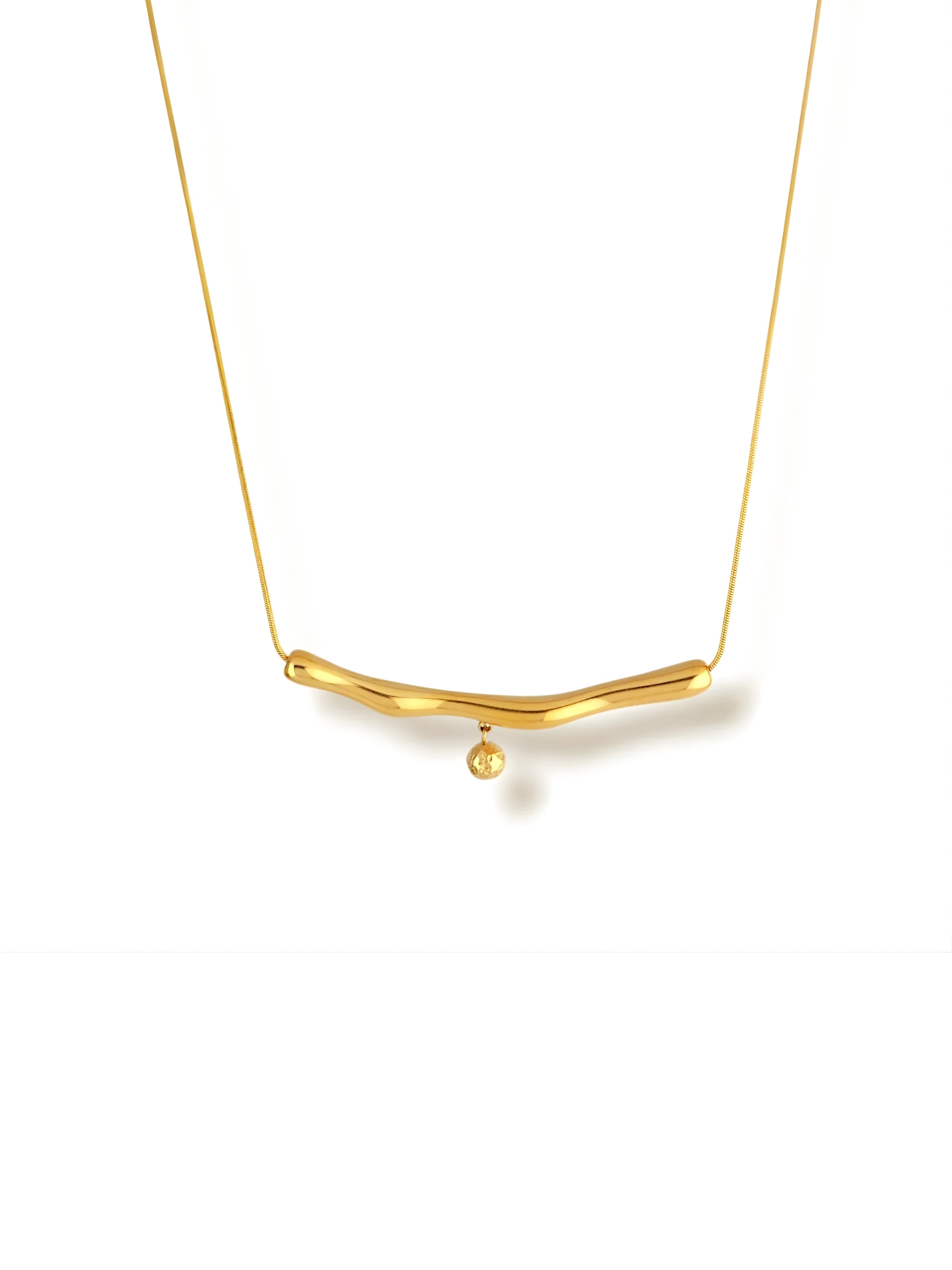 Curved Bar Pendant Necklace