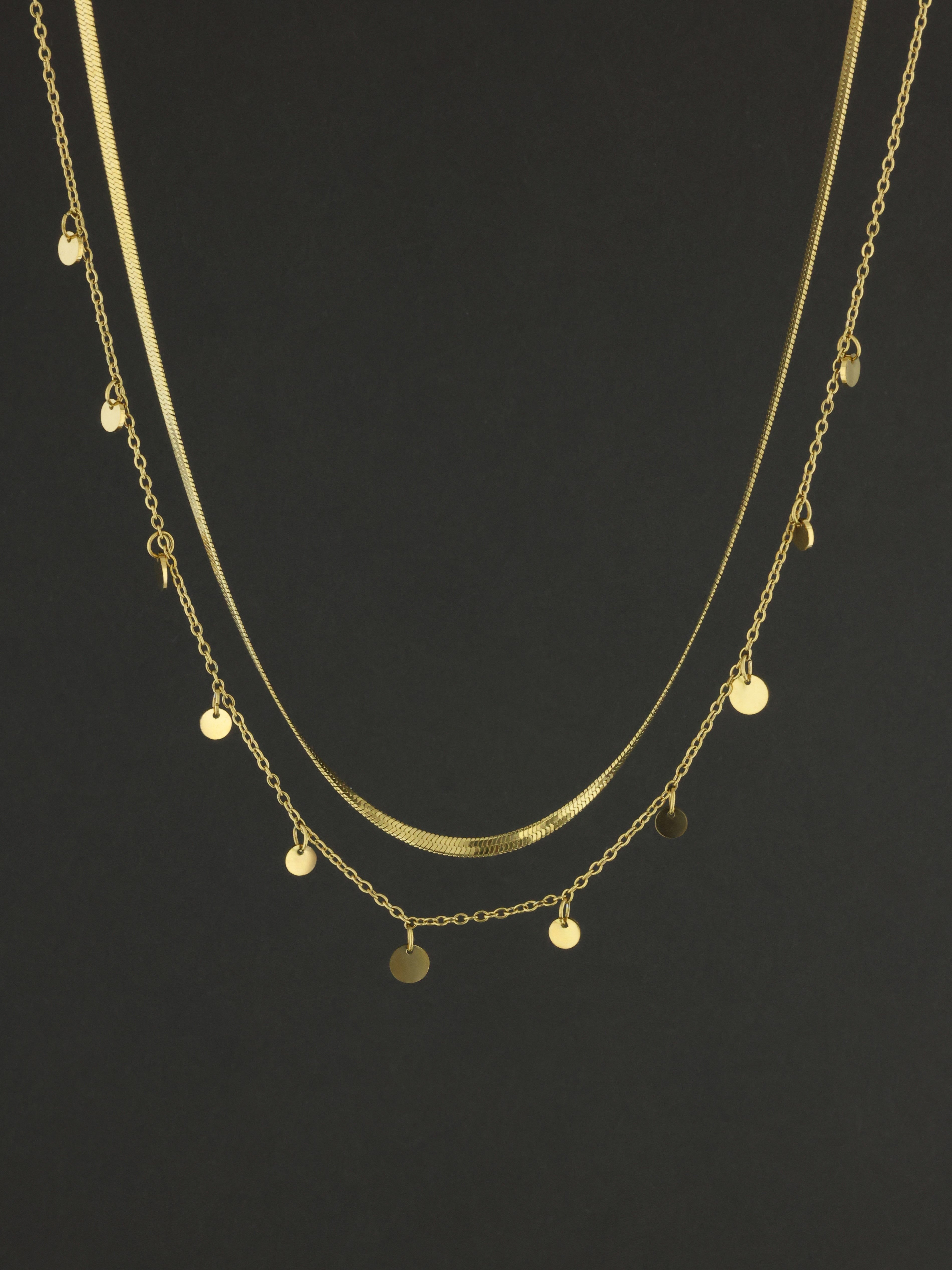 Solar Cascade Layered Necklace