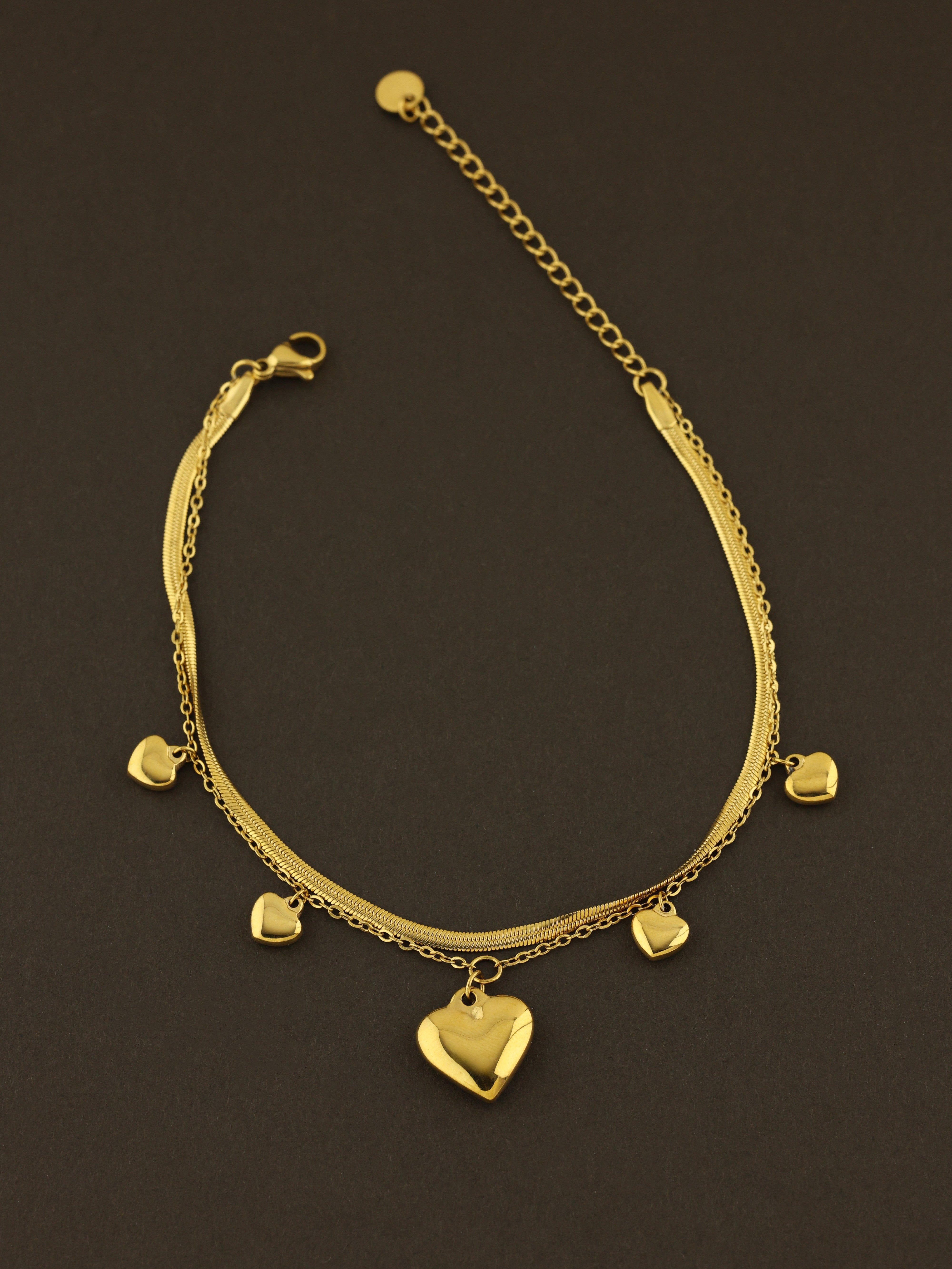 Heart Charm Anklet
