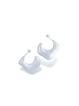 Tide Curve Stud Earrings with Soft Flowing Gold Finish