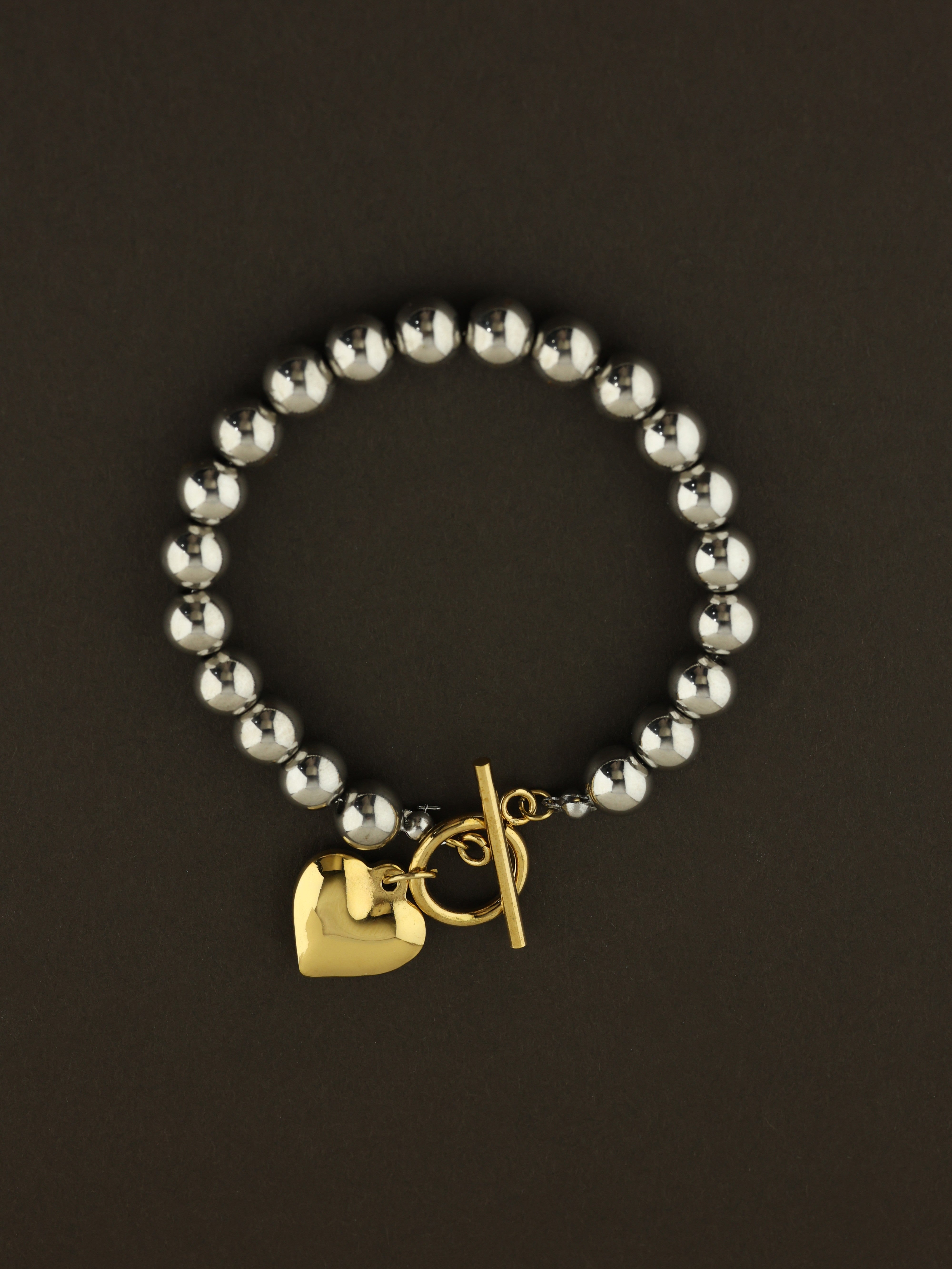 Gold Heart Charm Bracelet