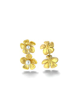 Double Bloom Pearl Drop Earrings