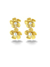 Double Bloom Pearl Drop Earrings