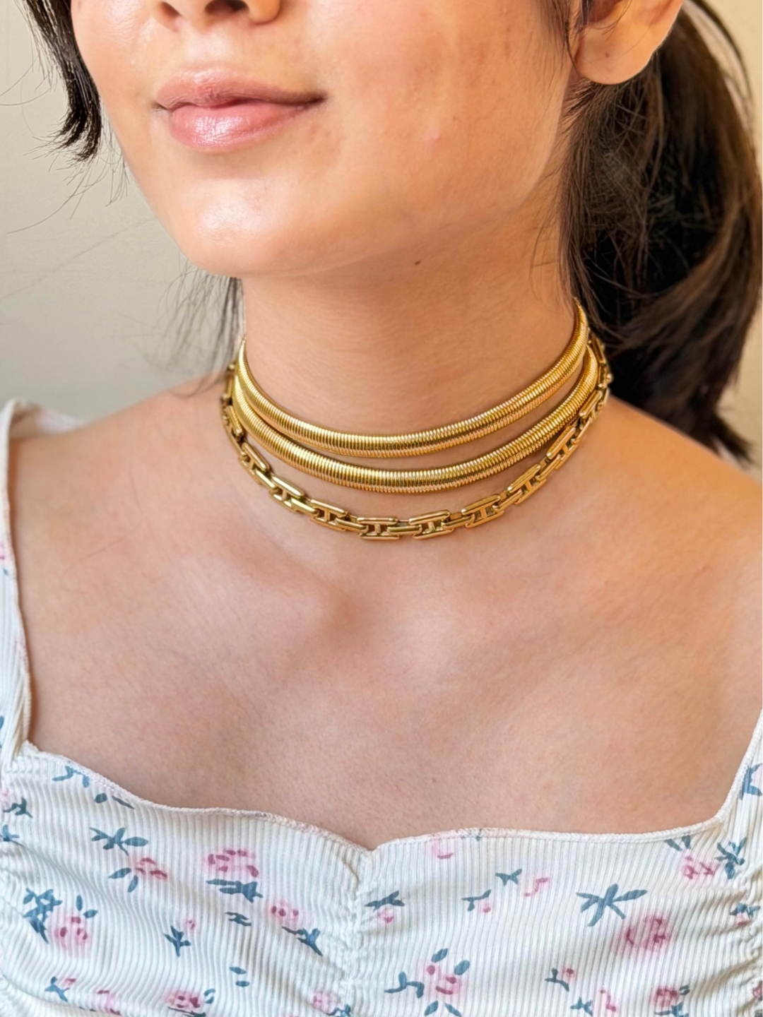 Snake chain multi layer necklace