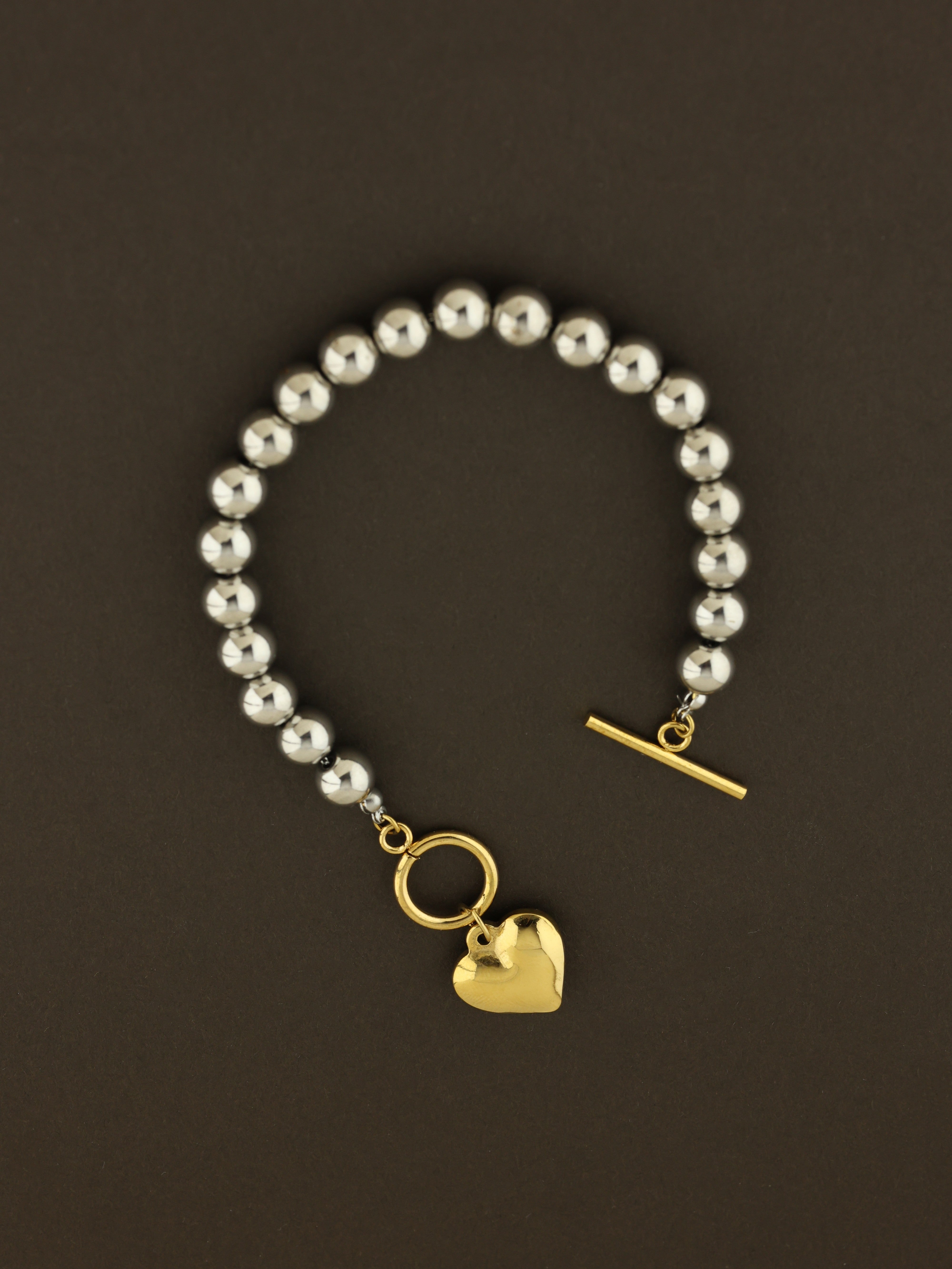 Gold Heart Charm Bracelet