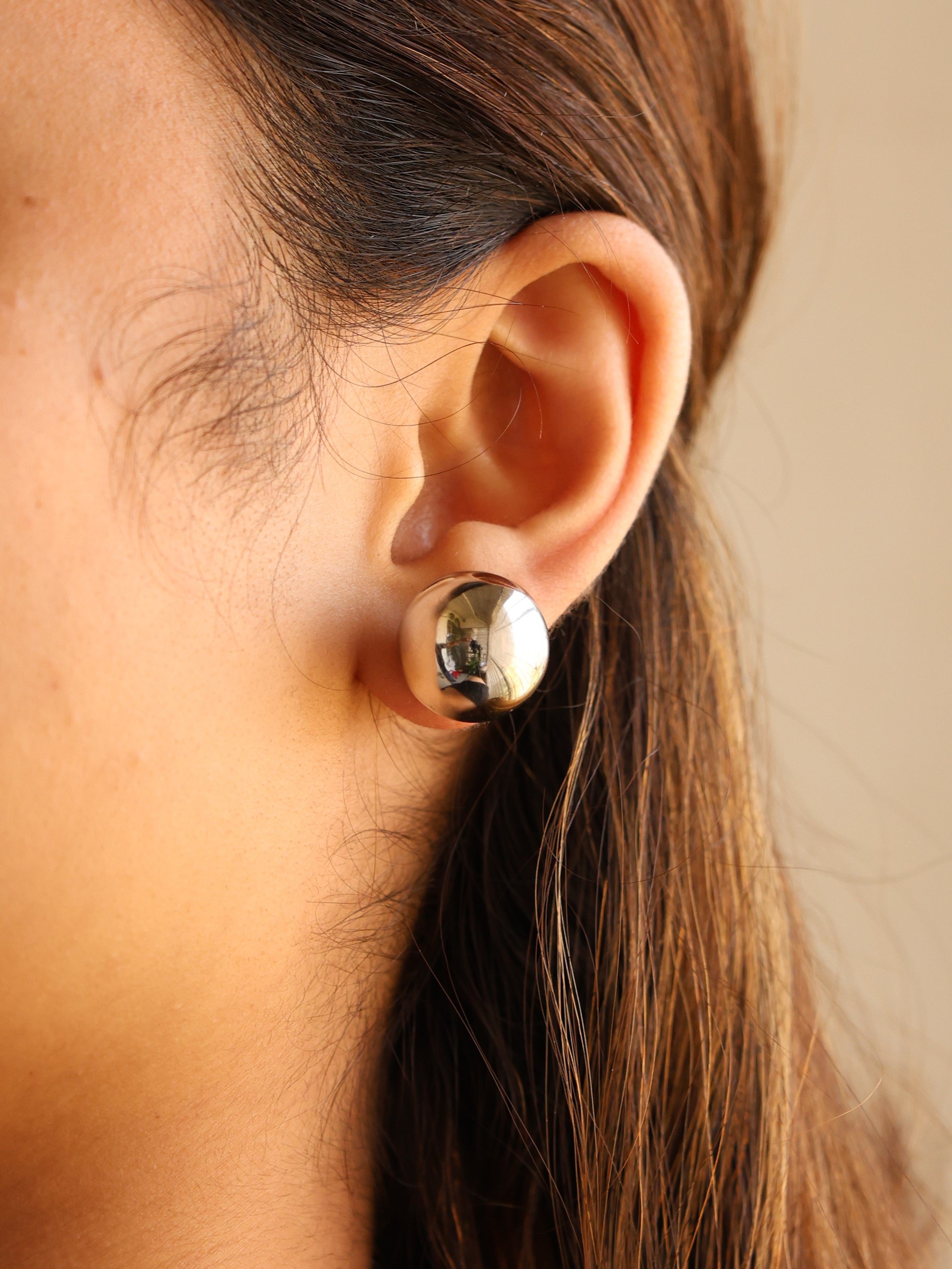 Silver Ball with Pearl Studs