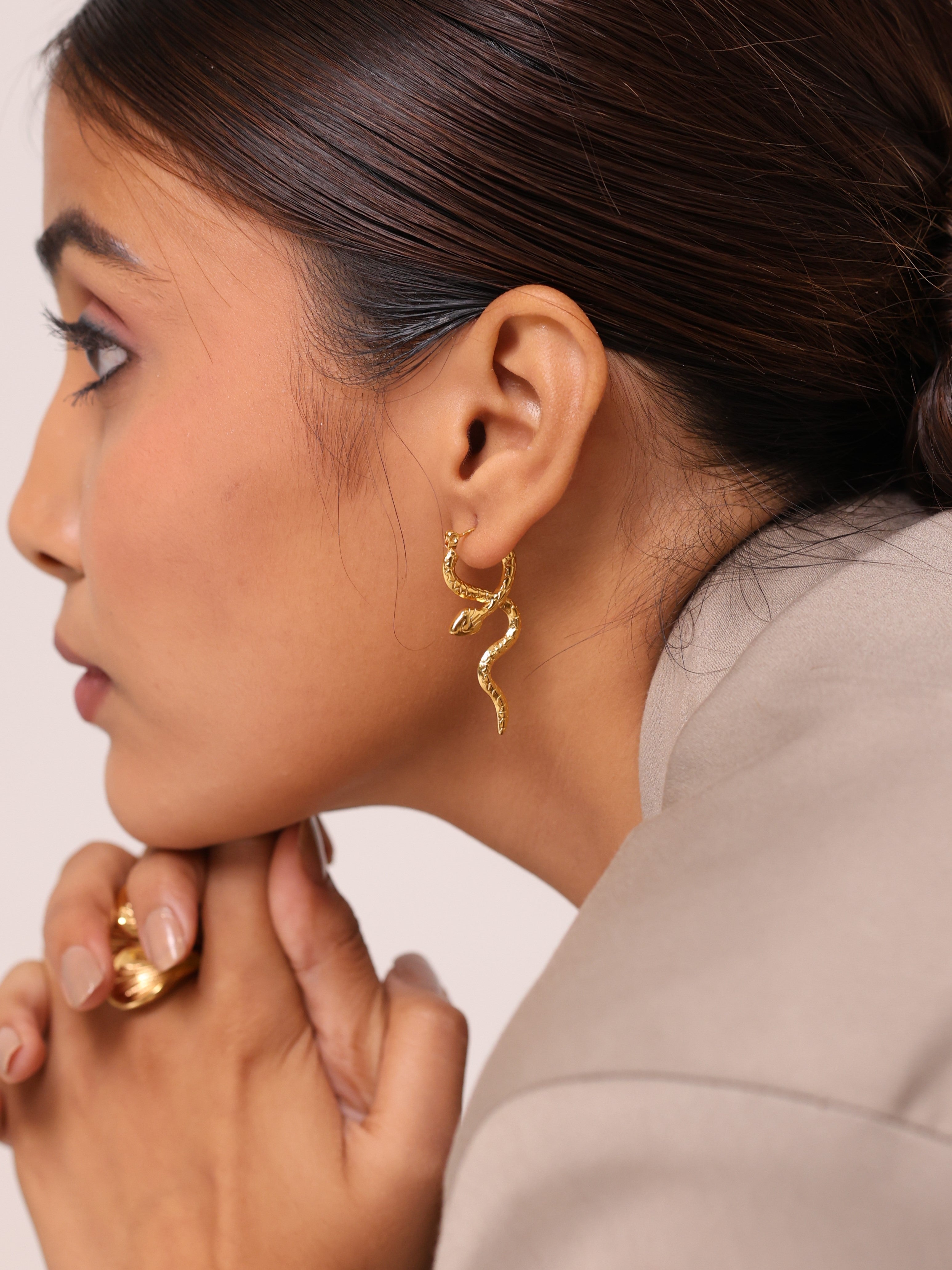 Snake Hoop Earrings