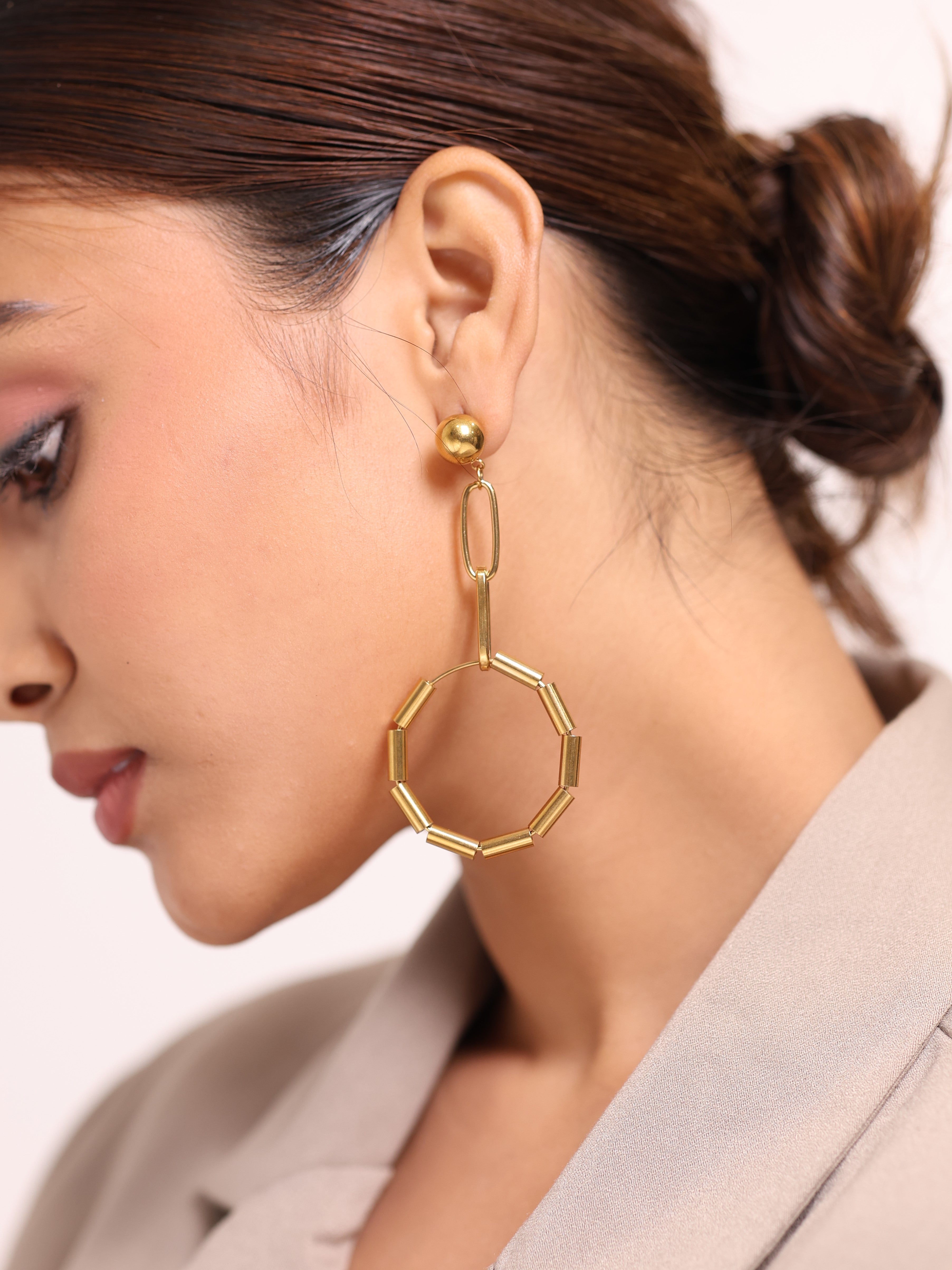Structured Orbit Drops Earring