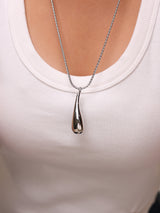 Liquid Chrome Drop Necklace