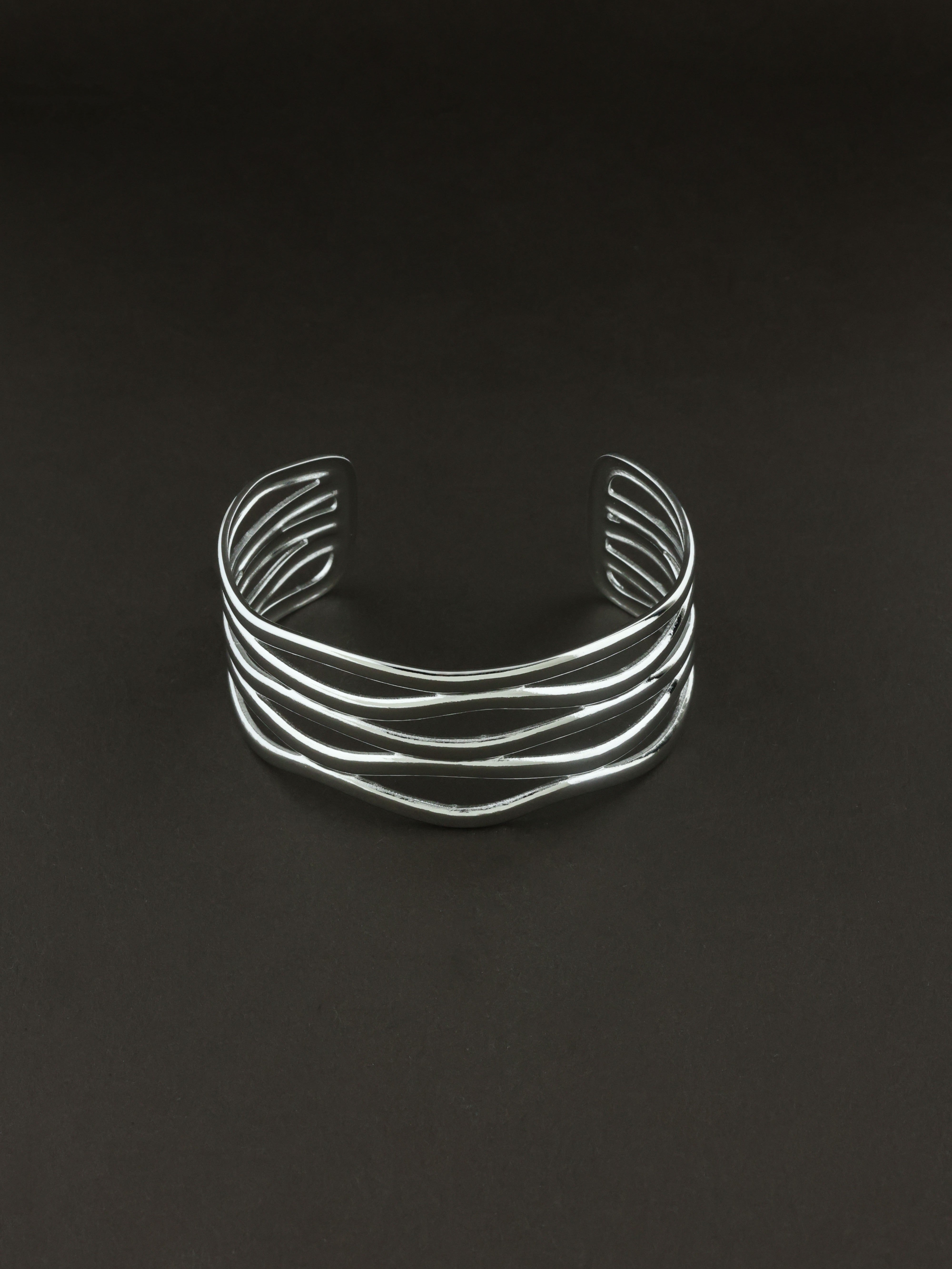 Modern Silver Wavy Bracelet