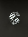 Modern Silver Wavy Cuff