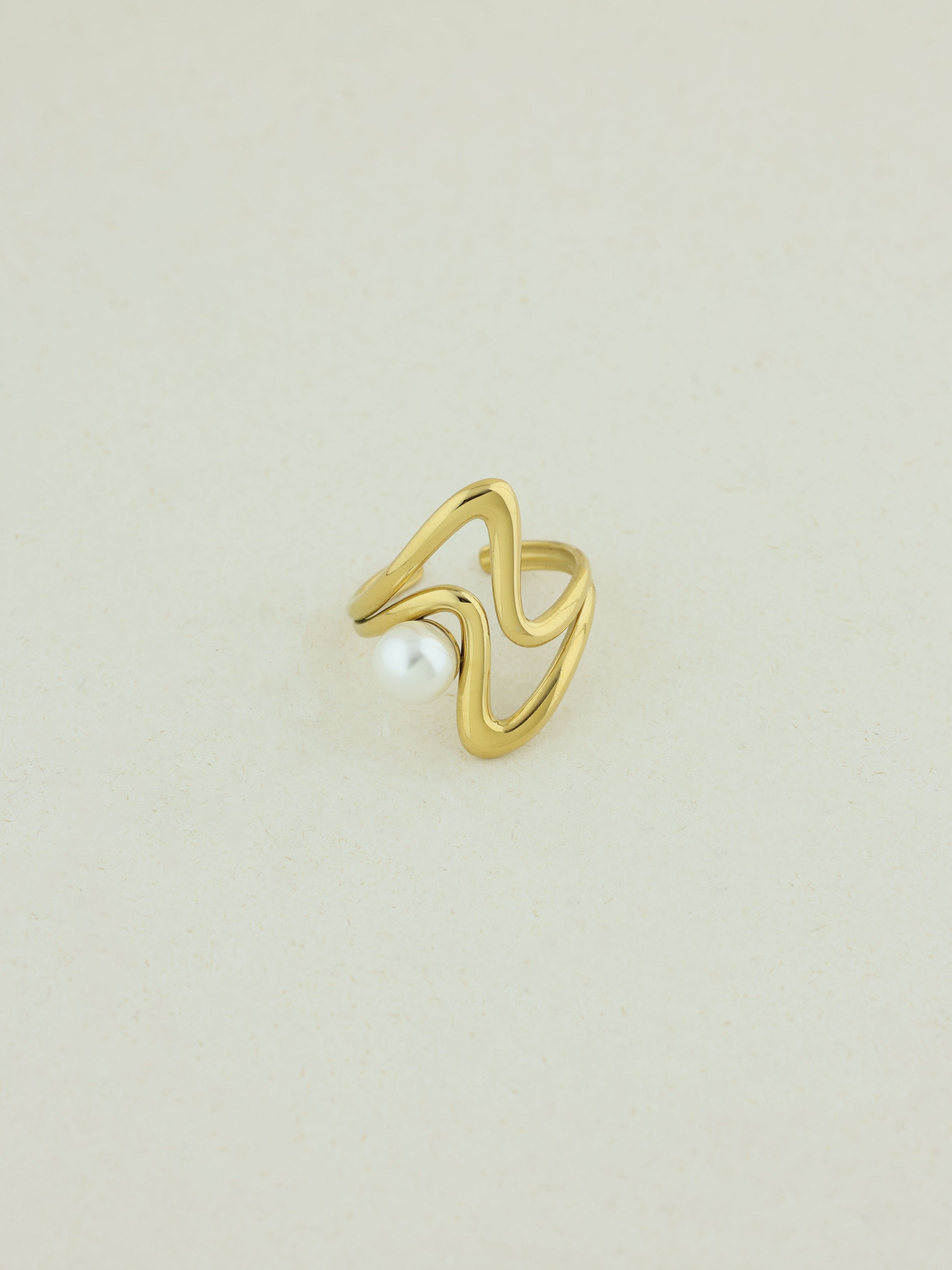 Ivory Pearl Wave Ring