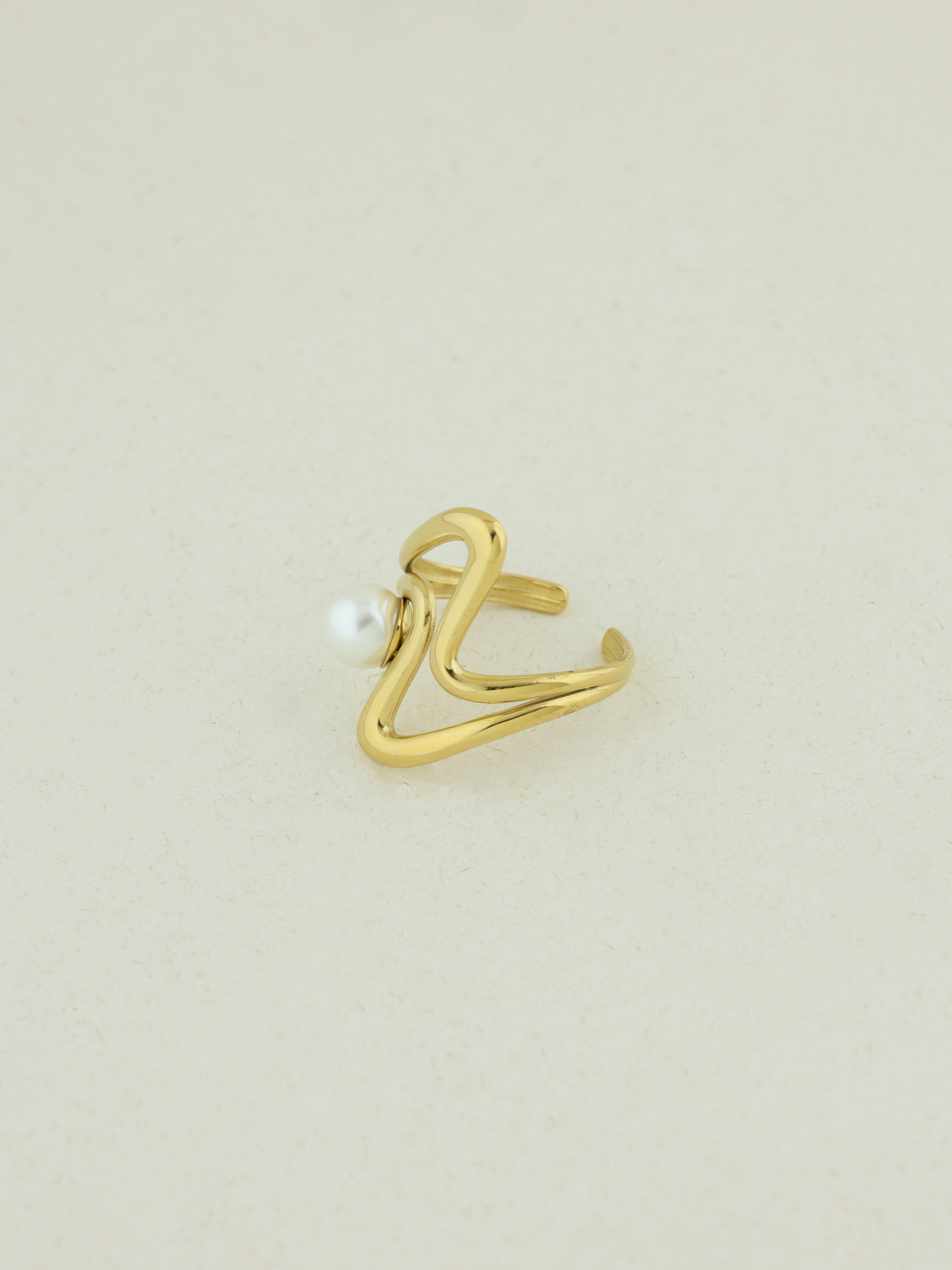 Ivory Pearl Wave Ring