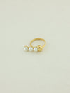 Elegant Three-Pearl Ring