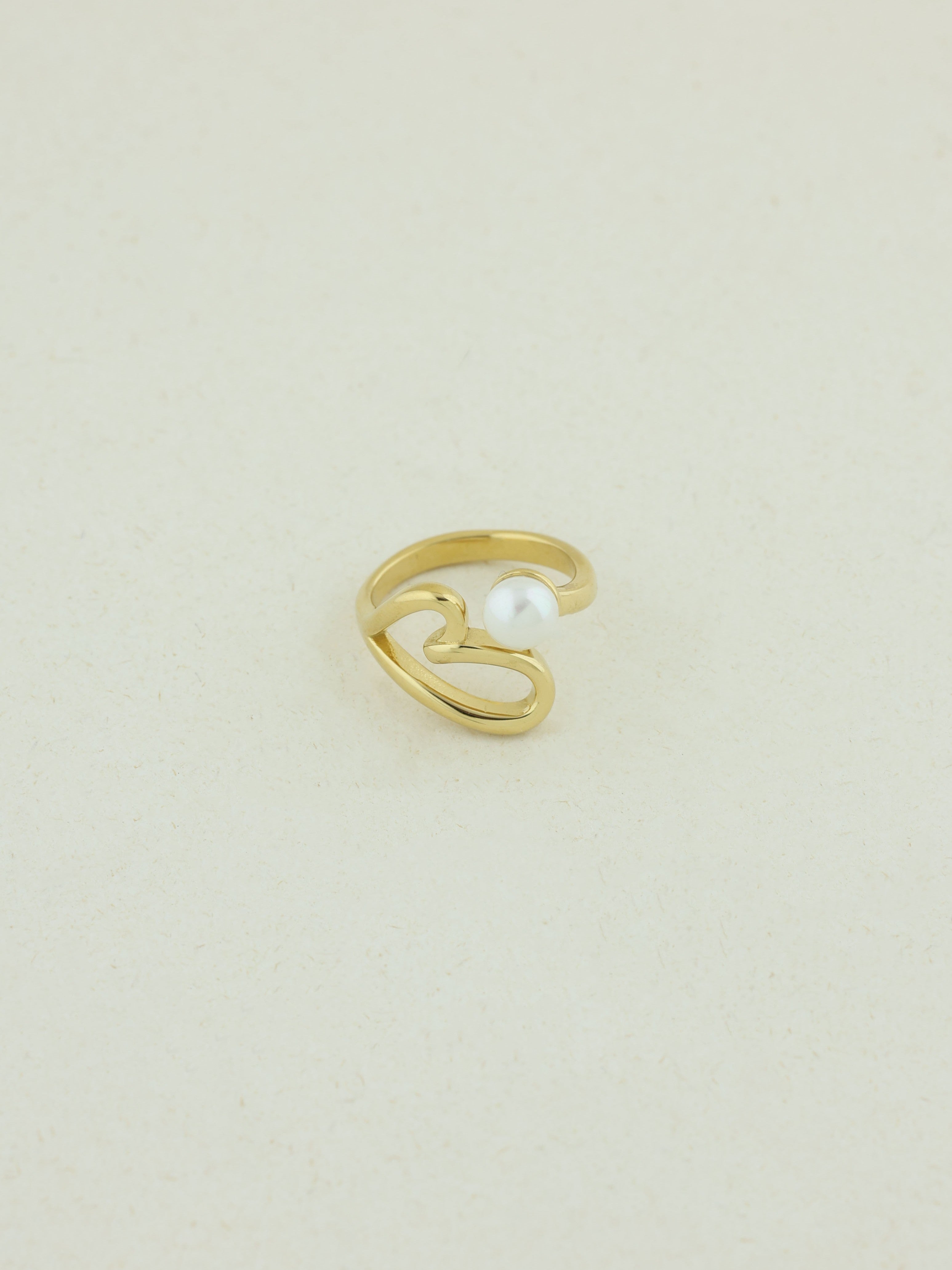Heart Shaped Pearl Ring