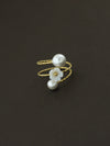 Small Flower and Pearl Wrap Ring