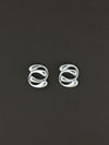 Silver Interlock Wave Studs
