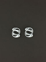 Silver Interlock Wave Studs
