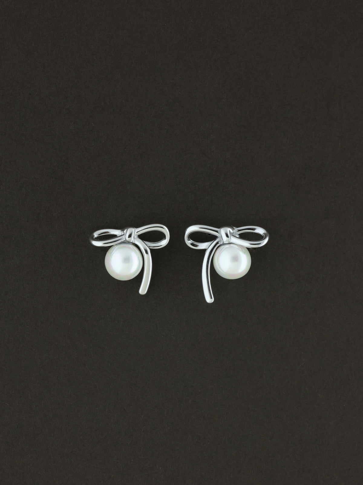 Bow Knot Pearl Studs