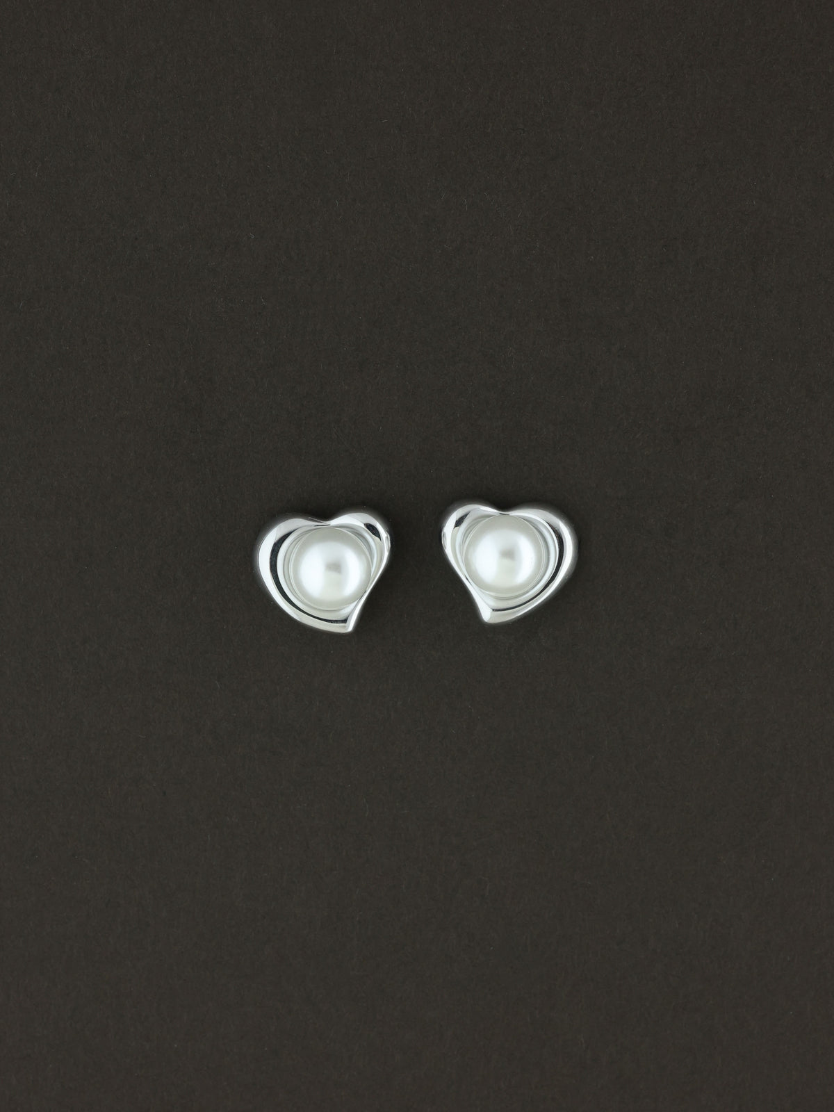 Heart Pearl Studs