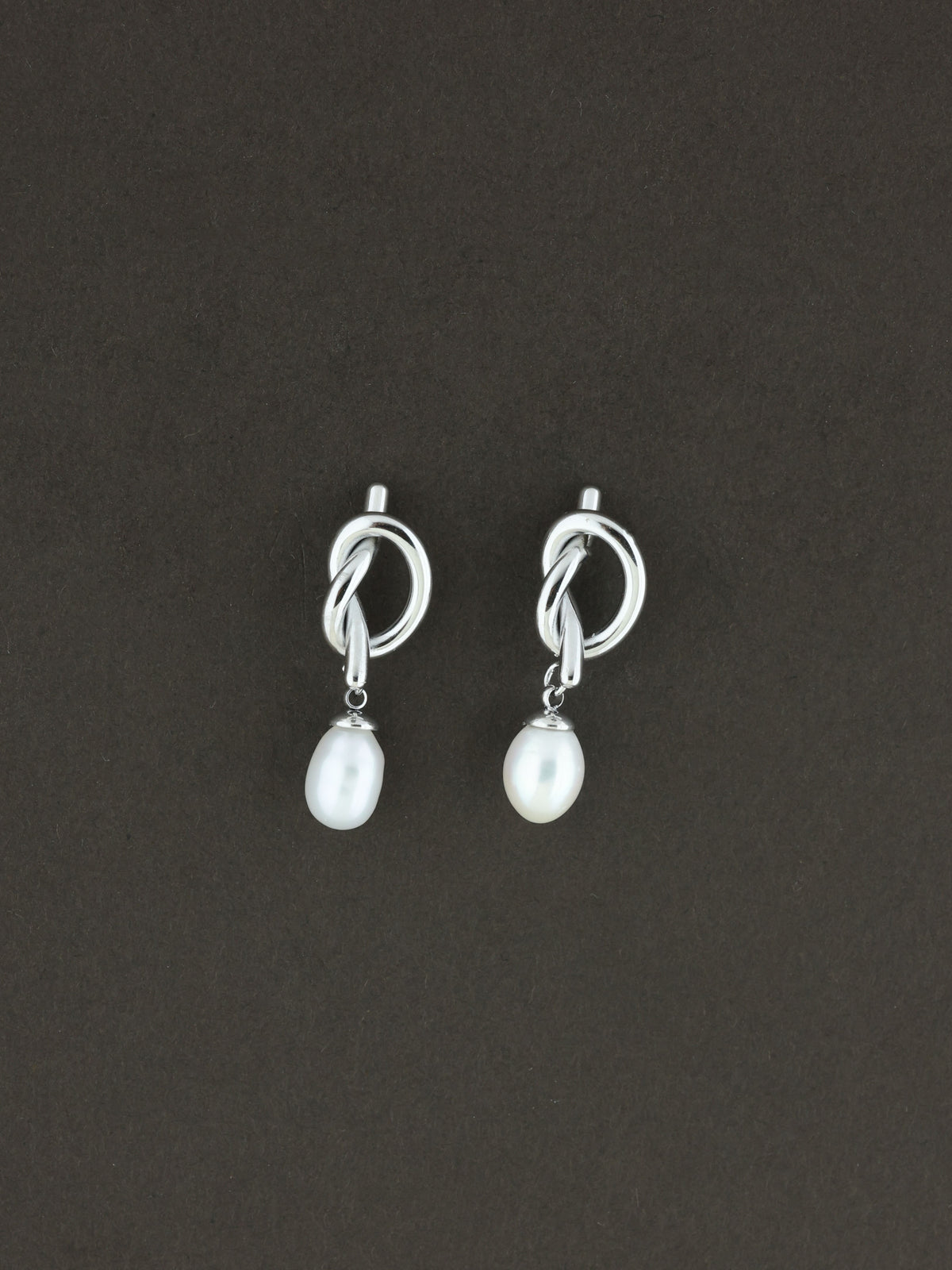 Knot Pearl Drop Earrings