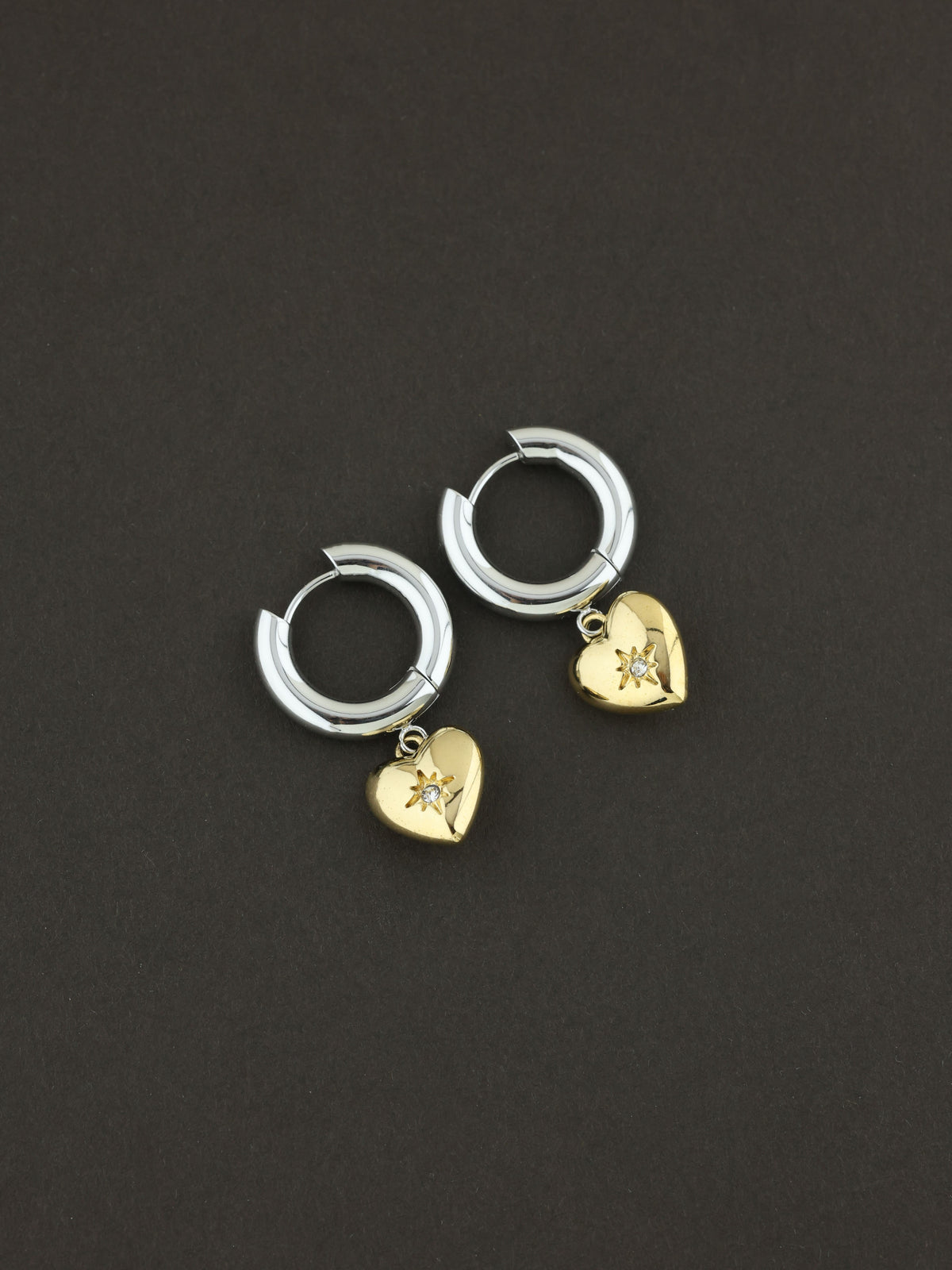 Radiant Heart Mixed-Metal Earrings