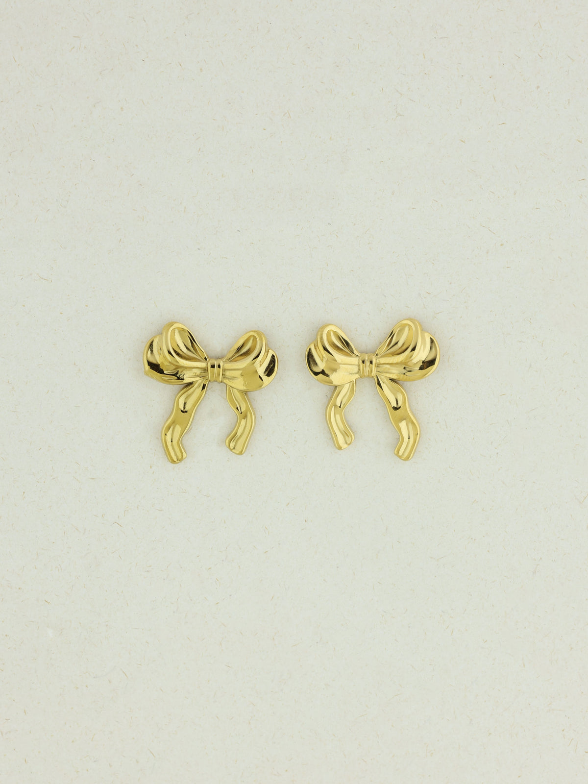 Golden Ribbon Bow Studs