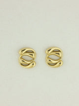 Silver Interlock Wave Studs