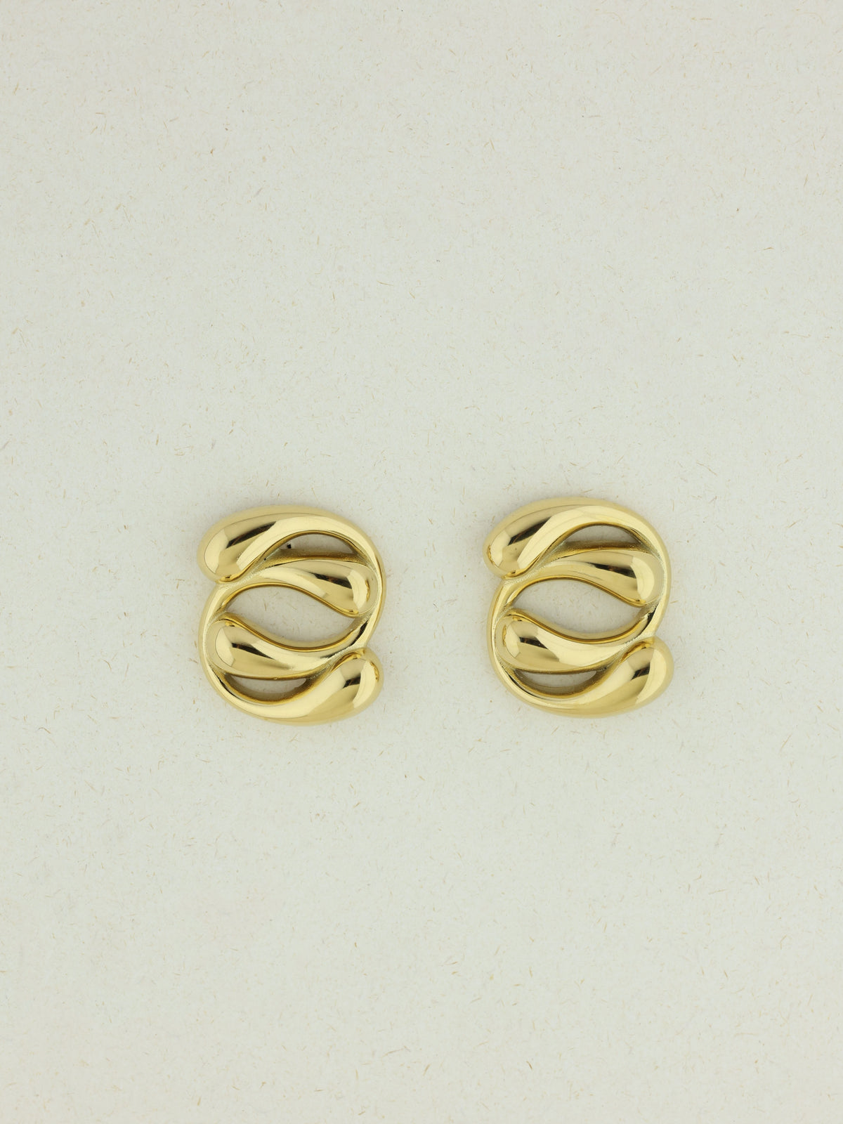 Silver Interlock Wave Studs