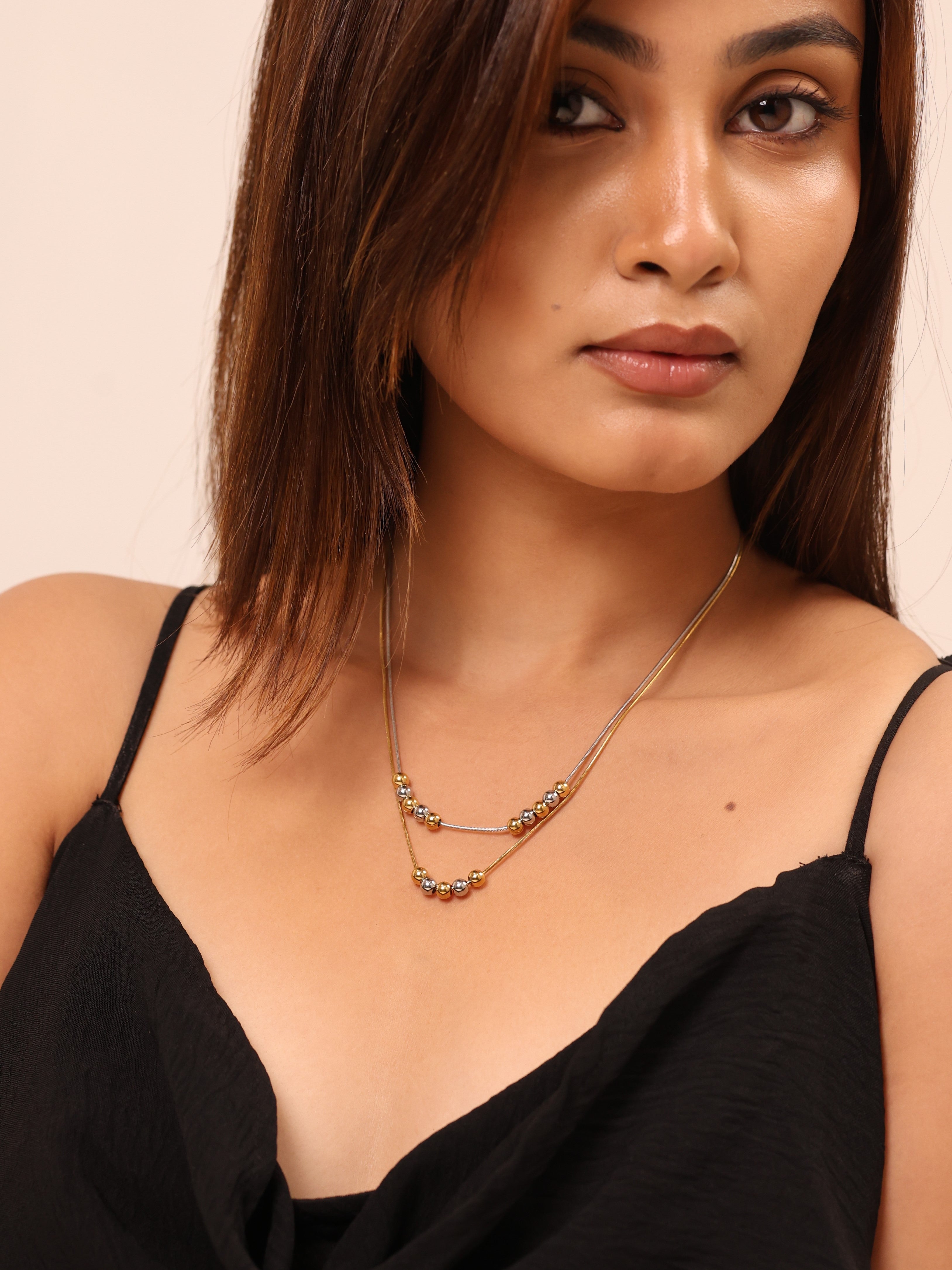 Two Strand Mixed Bead Necklace
