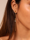 Mixed-Metal Beaded Drop Earrings