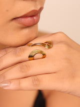 Twin Curve Open Ring