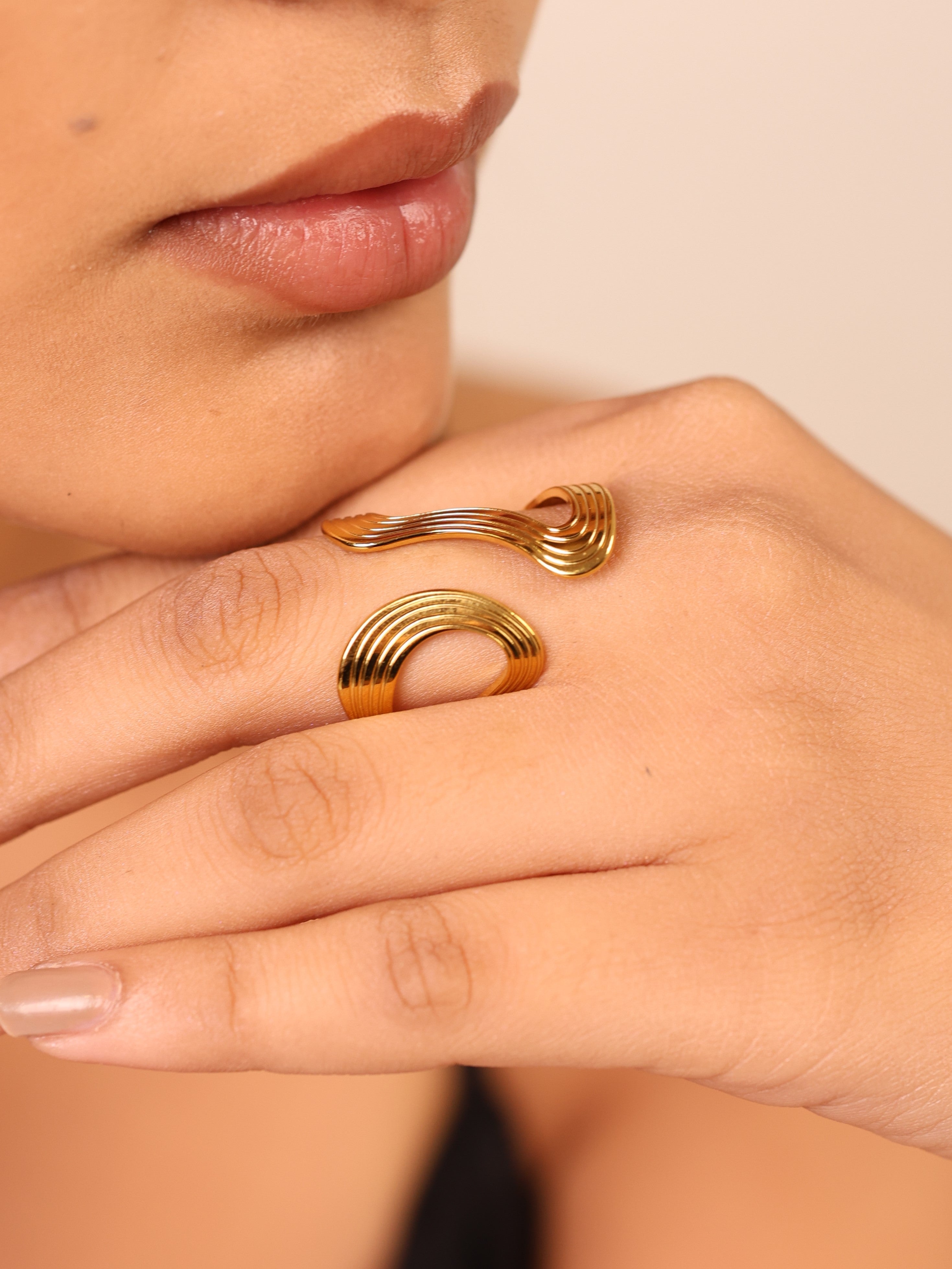 Twin Curve Open Ring