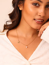 Heart And Pearl Charm Necklace
