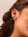 Golden Ribbon Bow Studs