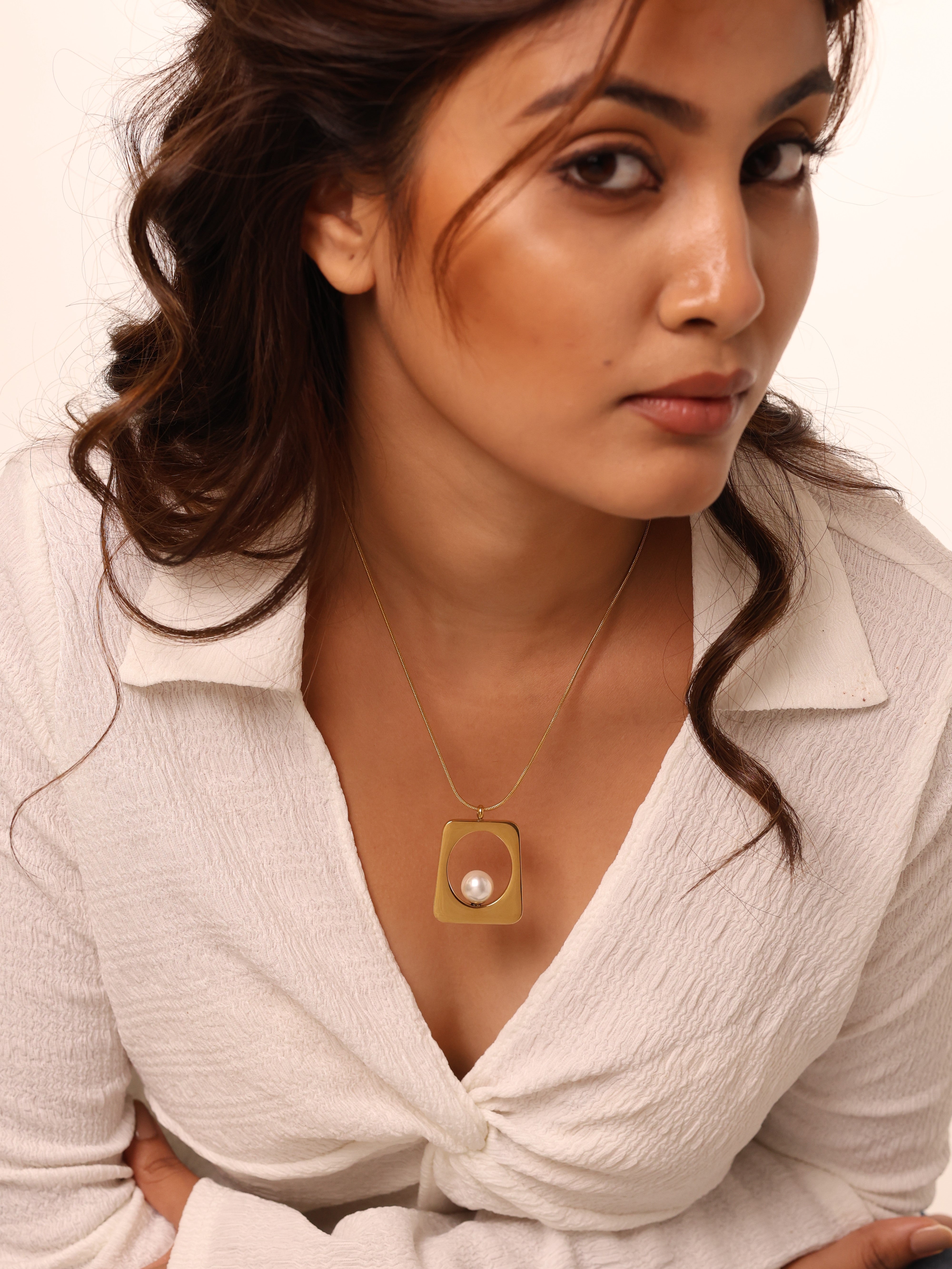 Trapezoid Pearl Pendant
