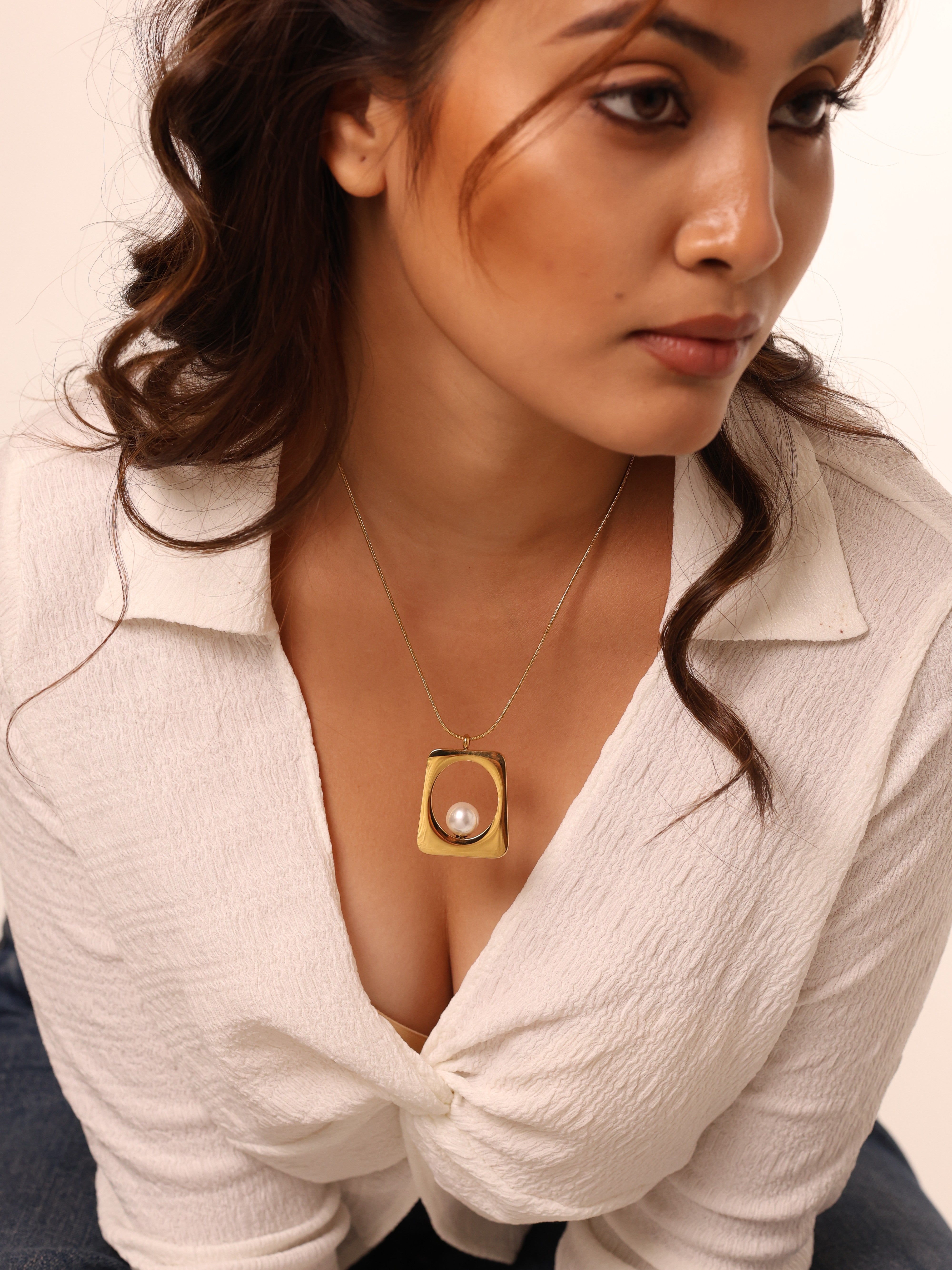 Trapezoid Pearl Pendant